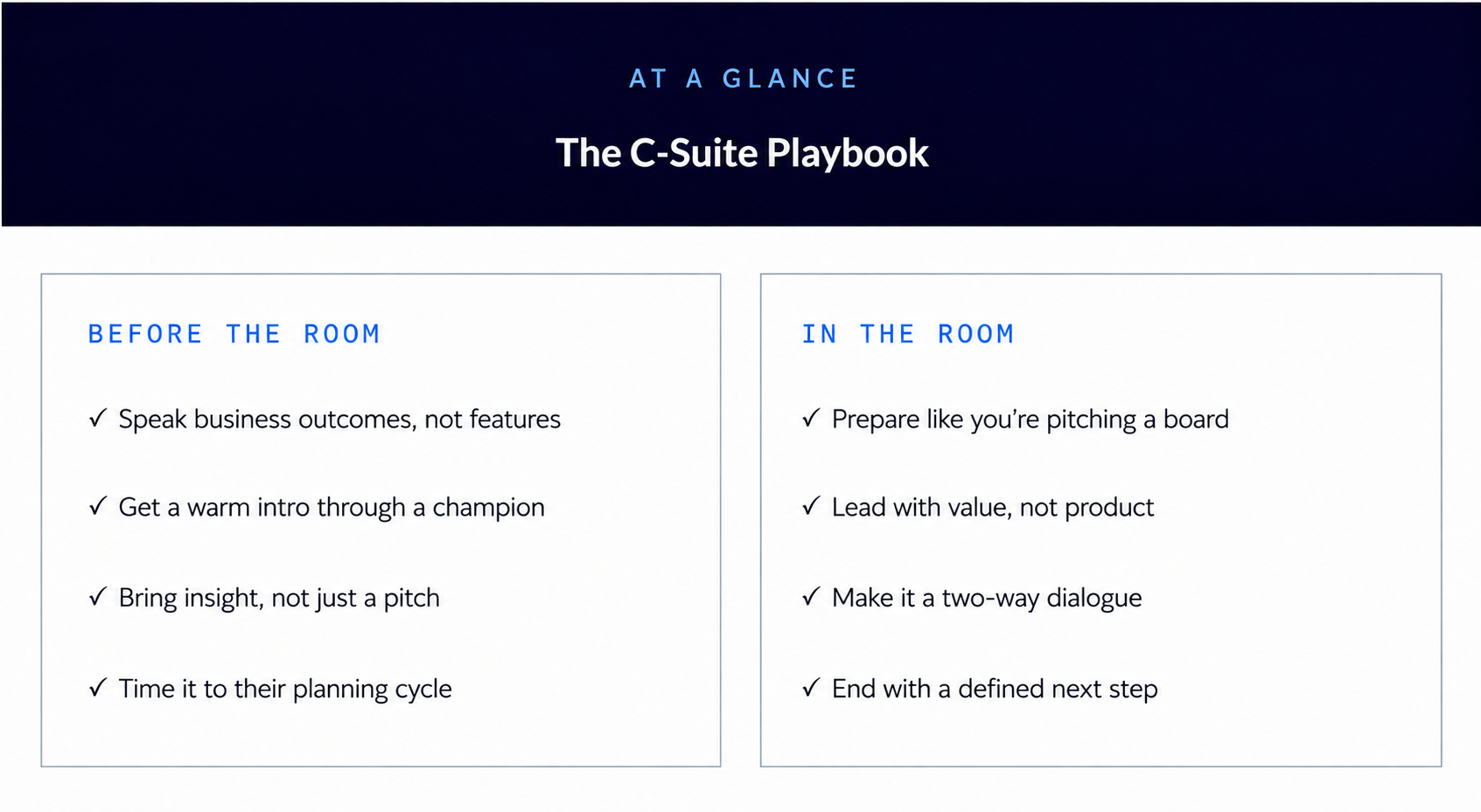 The C-suite playbook at a glance
