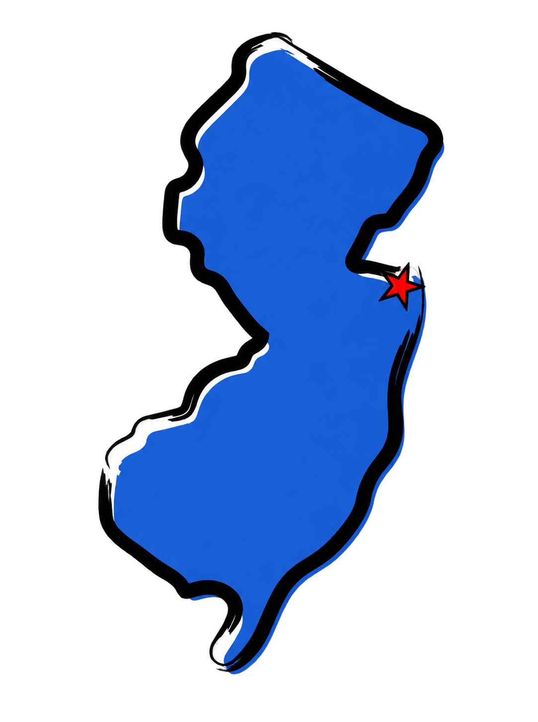 New Jersey with Red Bank marked