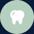White tooth icon inside a pale green circle, symbolizing dental or cosmetic dentistry.