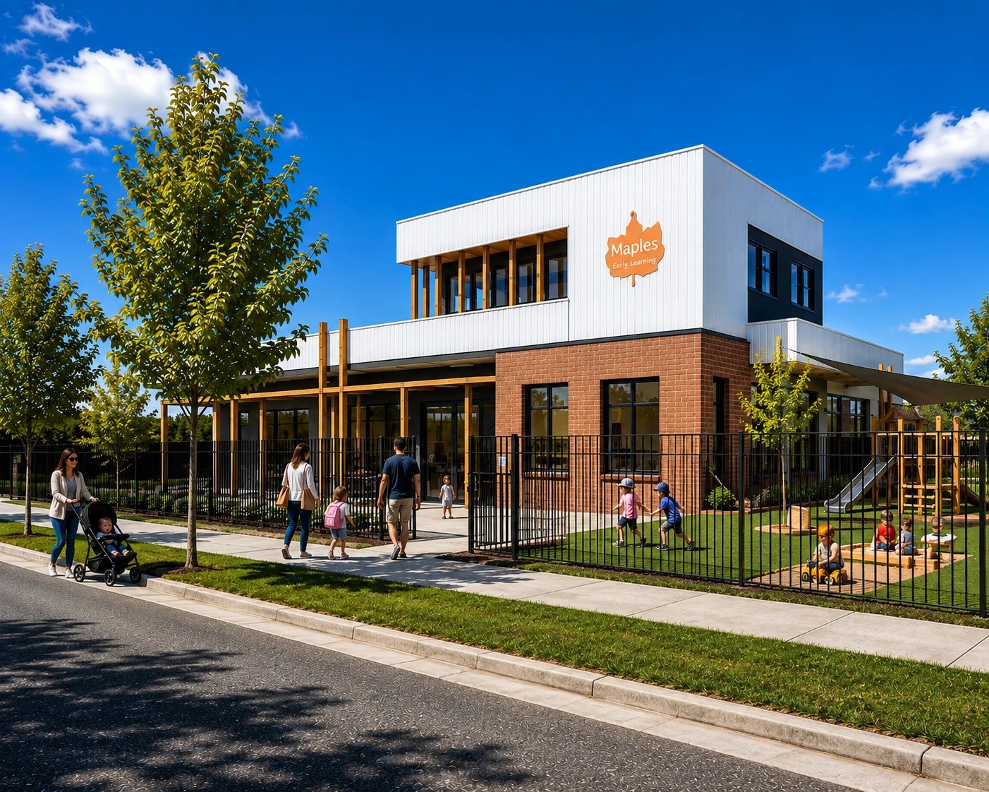 Artist's impression of the front of Maples Early Learning Wallan