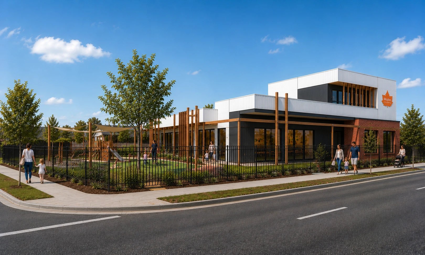 Artist's impression of Maples Early Learning Wallan from the street corner