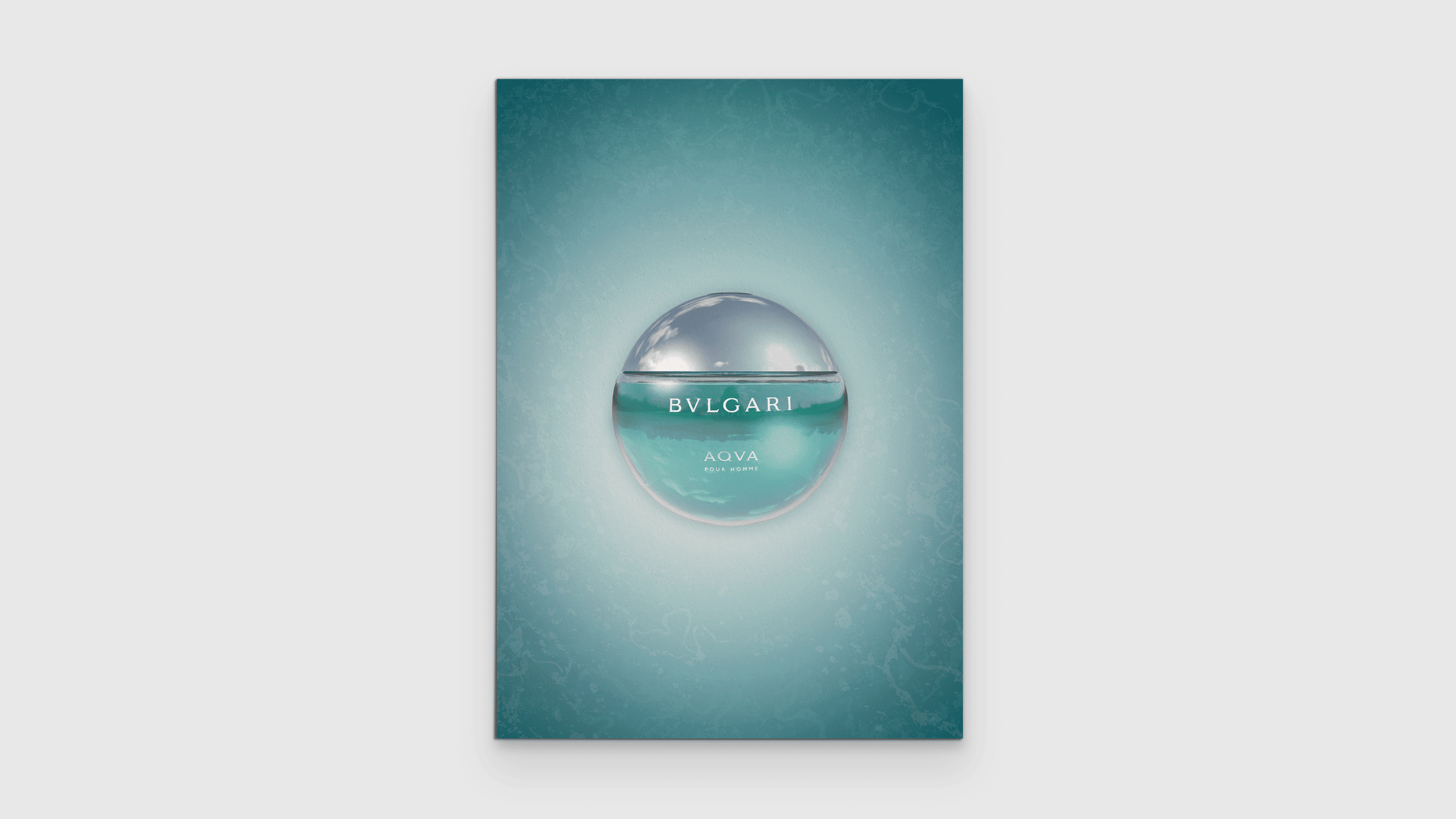 Image of the Bvlgari Aqva perfume bottle recreated in 3D.