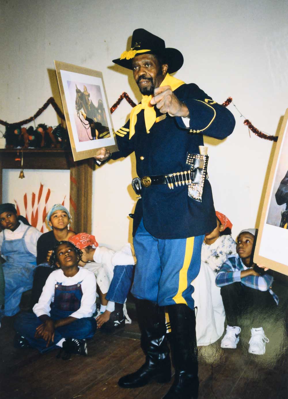 A reenactor as a soldier