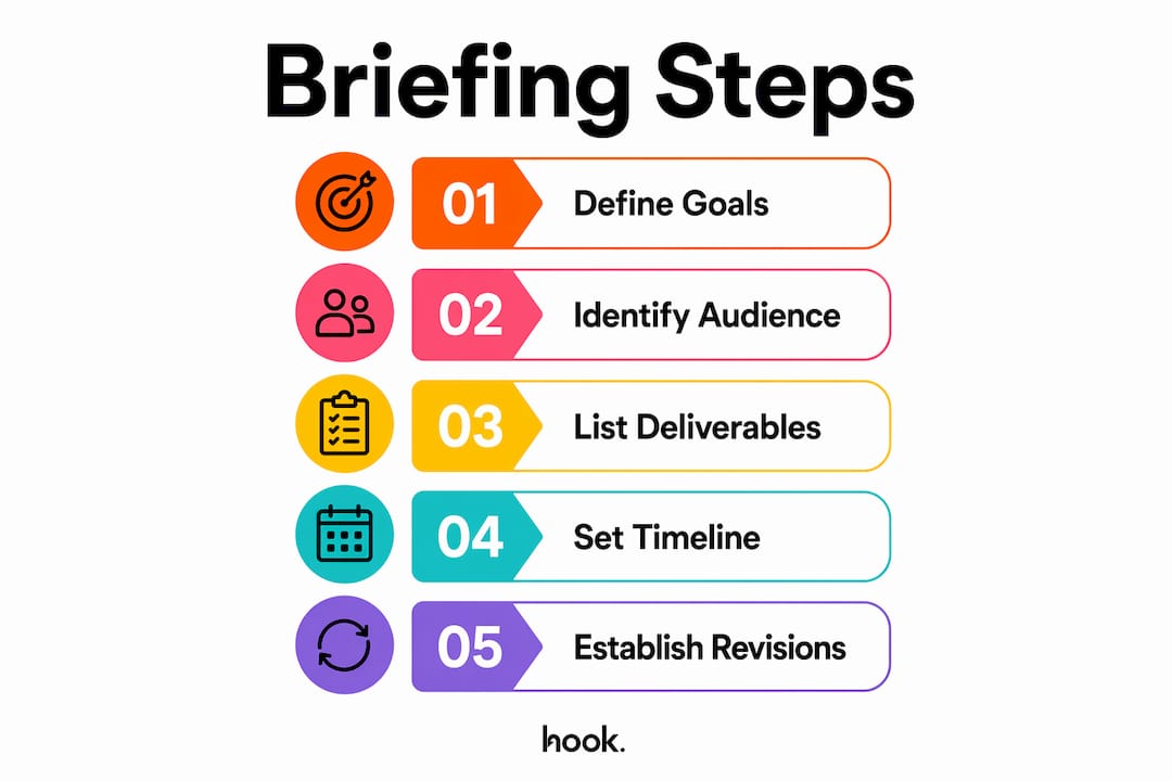 Infographic showing key briefing steps