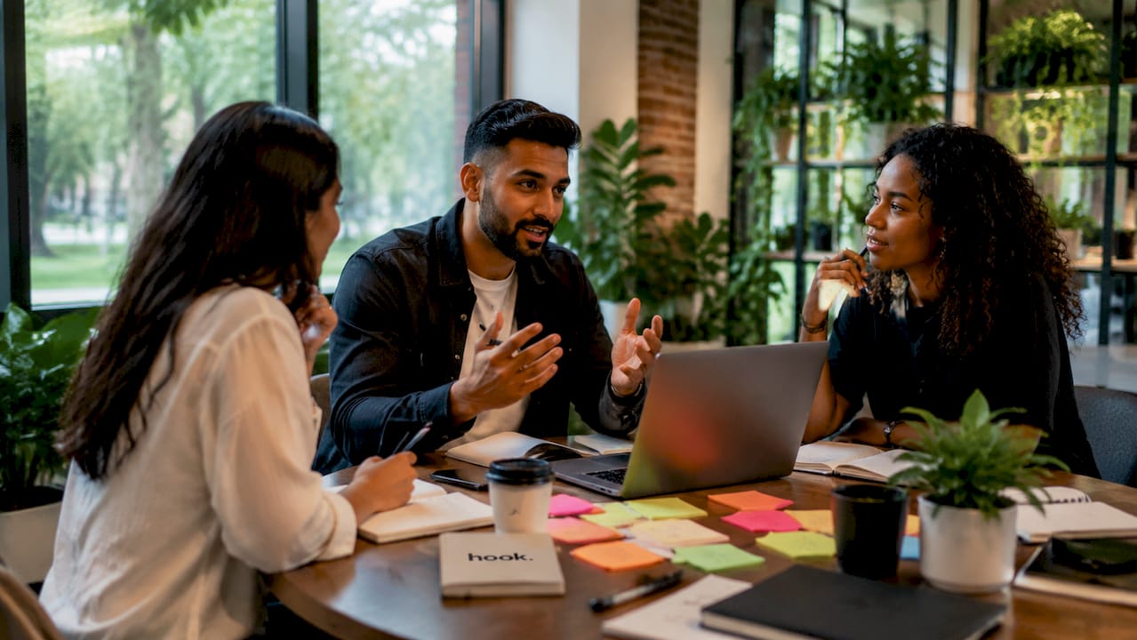Business team discussing branding strategy
