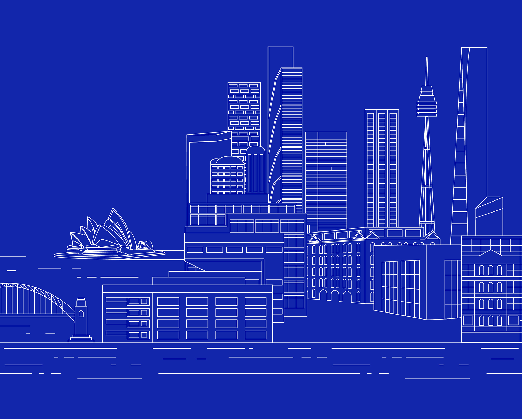 Nautilus at 8 Windmill Street Millers Point brand illustration featuring Sydney Opera House and Harbour Bridge skyline.