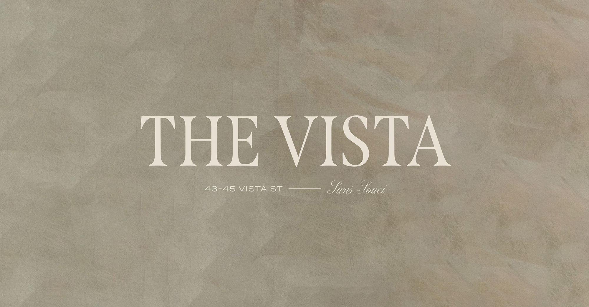 The Vista branding at 43–45 Vista Street Sans Souci Sydney – luxury waterfront development by Gunning Real Estate.