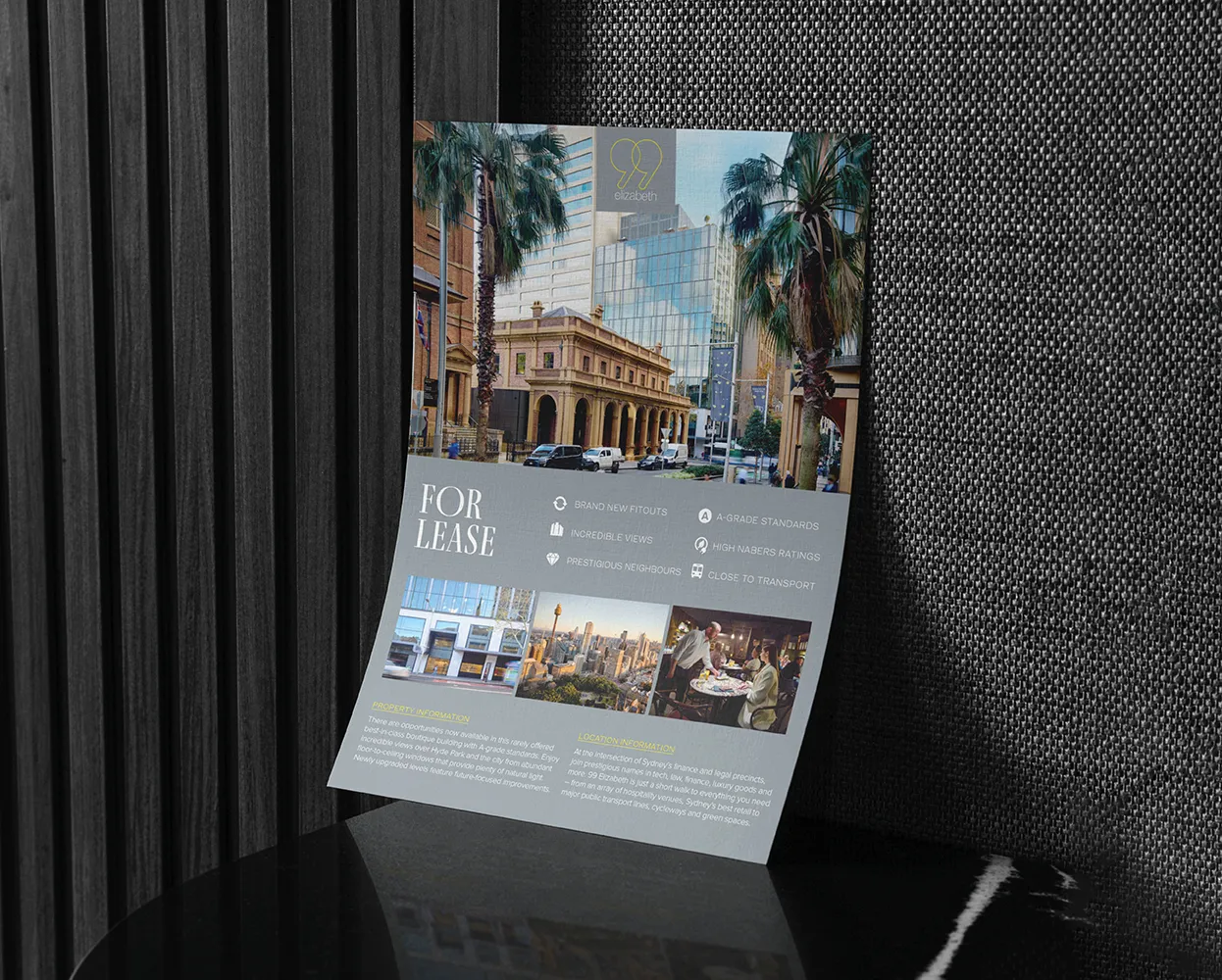 The Yarn Ultimo branding on black tote bag with gold heritage building logo for 645 Harris Street Sydney.