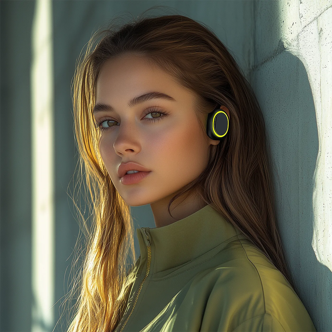 woman with earphones