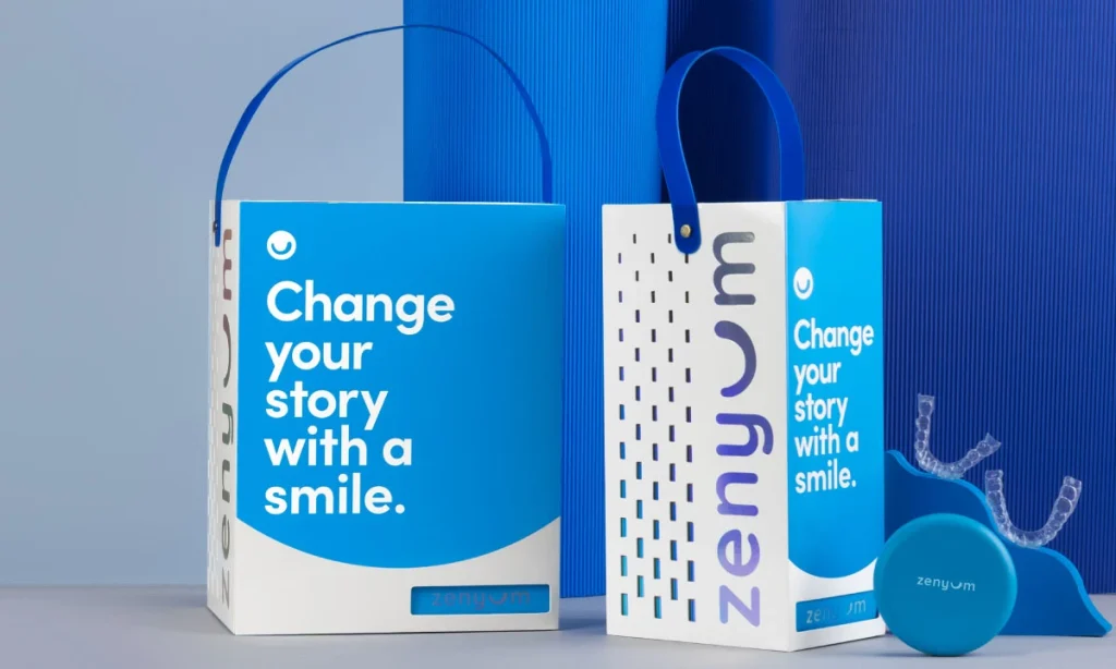 2 Zenyum aligner kits with Invisible Braces case