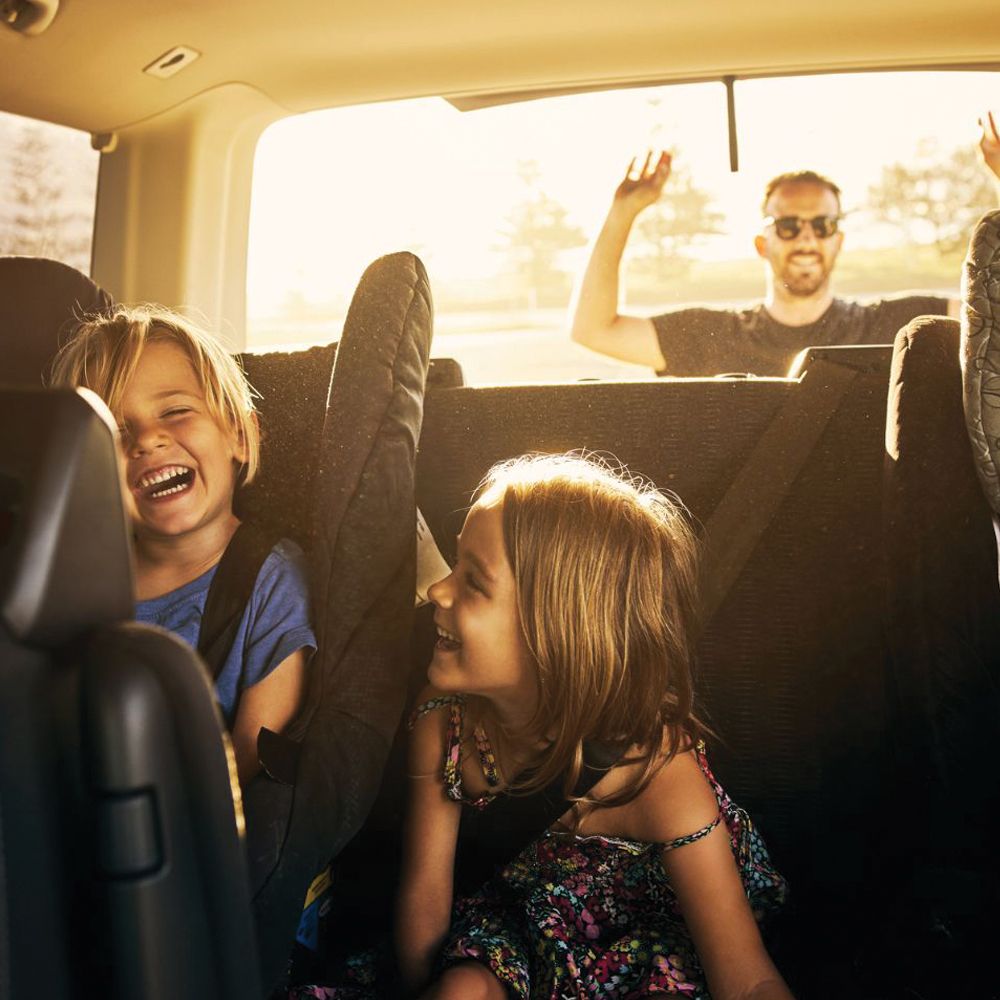Family in car