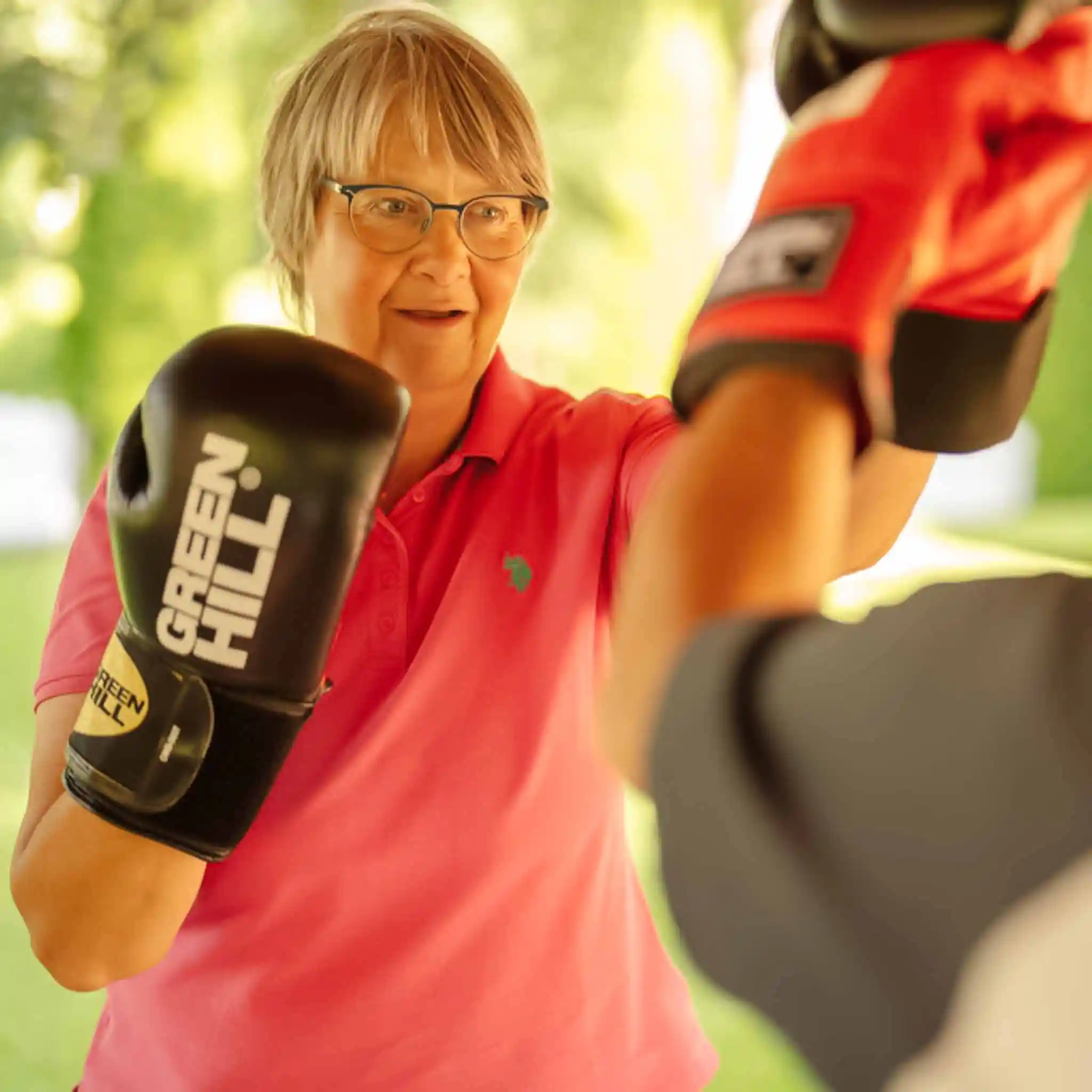 Astrid Fritzenschaft beim Therapeutischen Boxen