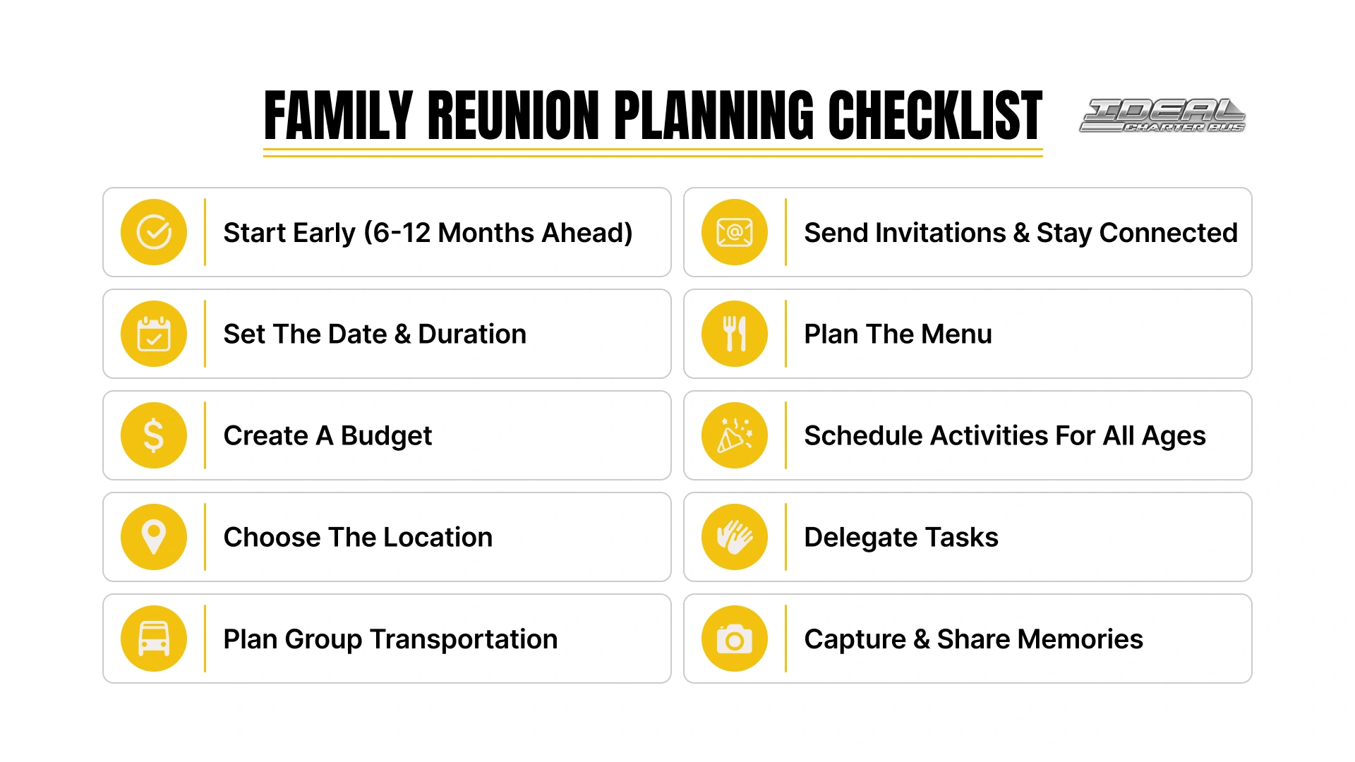 Family Reunion Planning Checklist