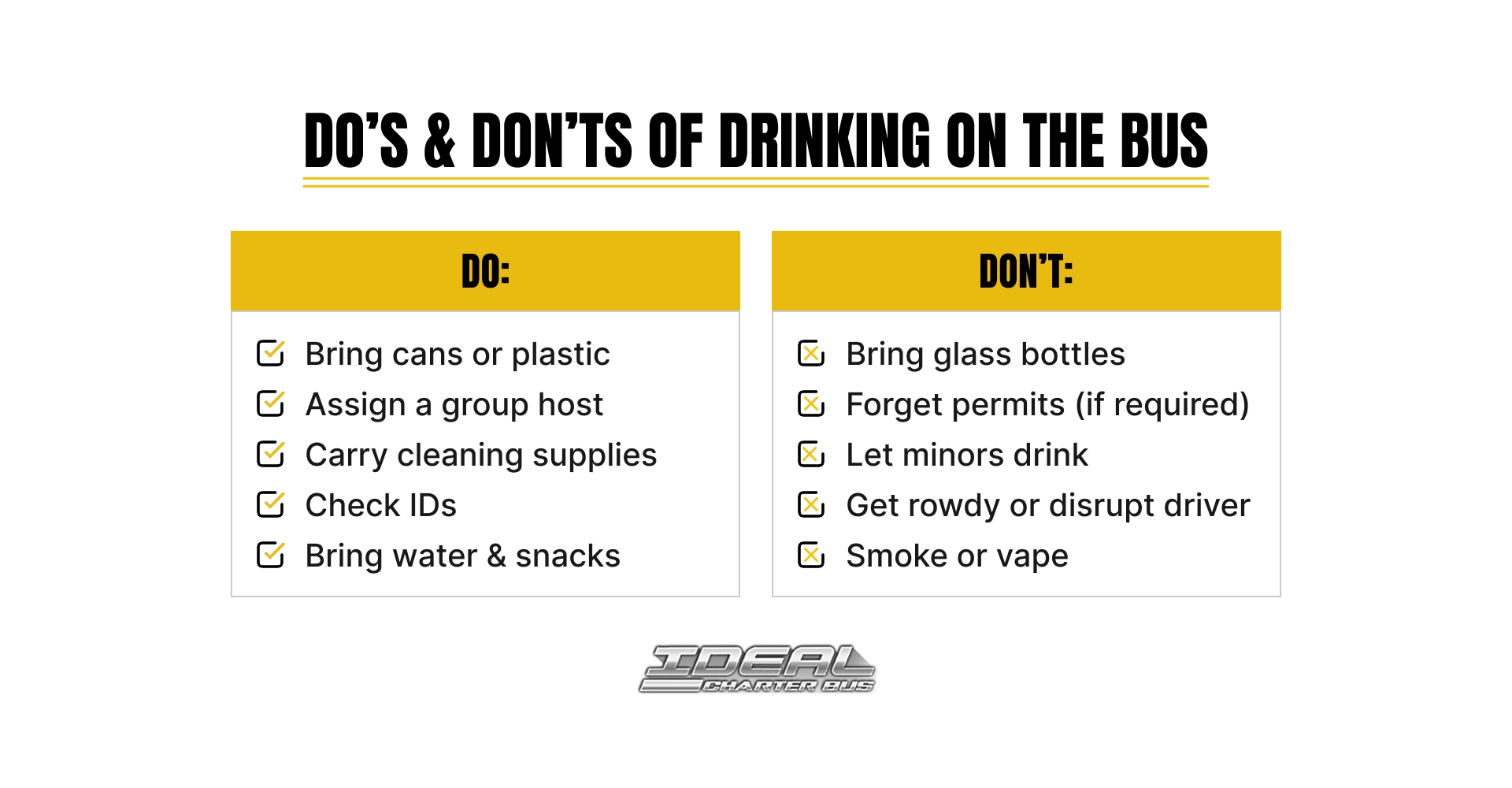 Do’s & Don’ts of Drinking on the Bus
