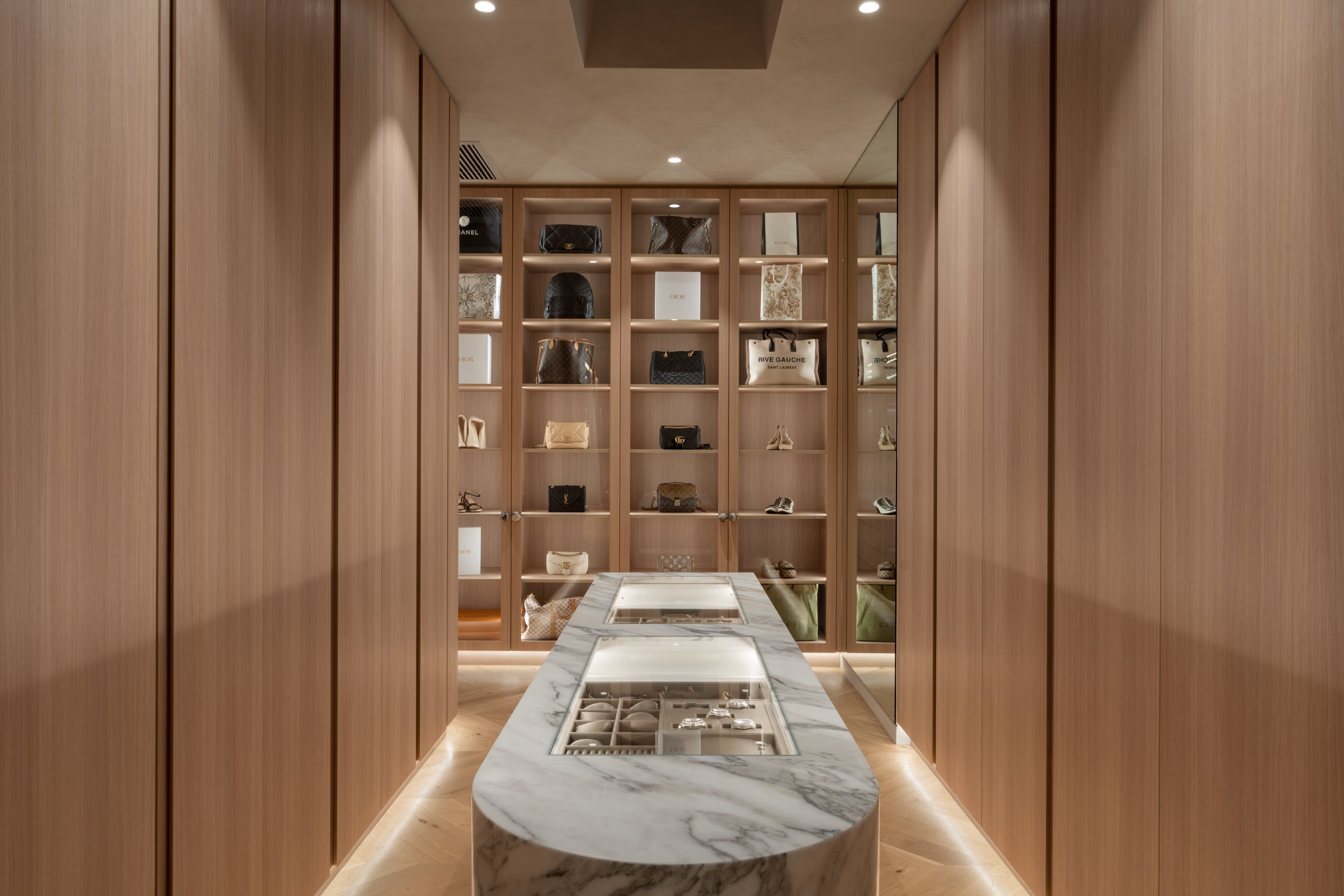 Premium ensuite with freestanding bathtub and double vanity in a bespoke Brisbane residence.