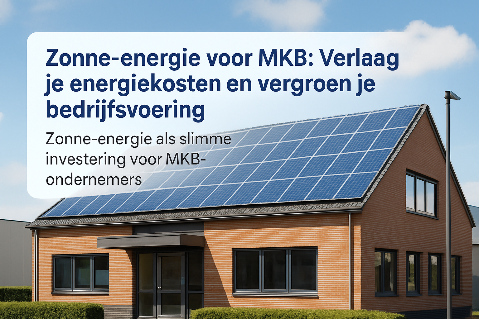 Zonne-energie voor MKB: Verlaag je energiekosten en vergroens je bedrijfsvoering