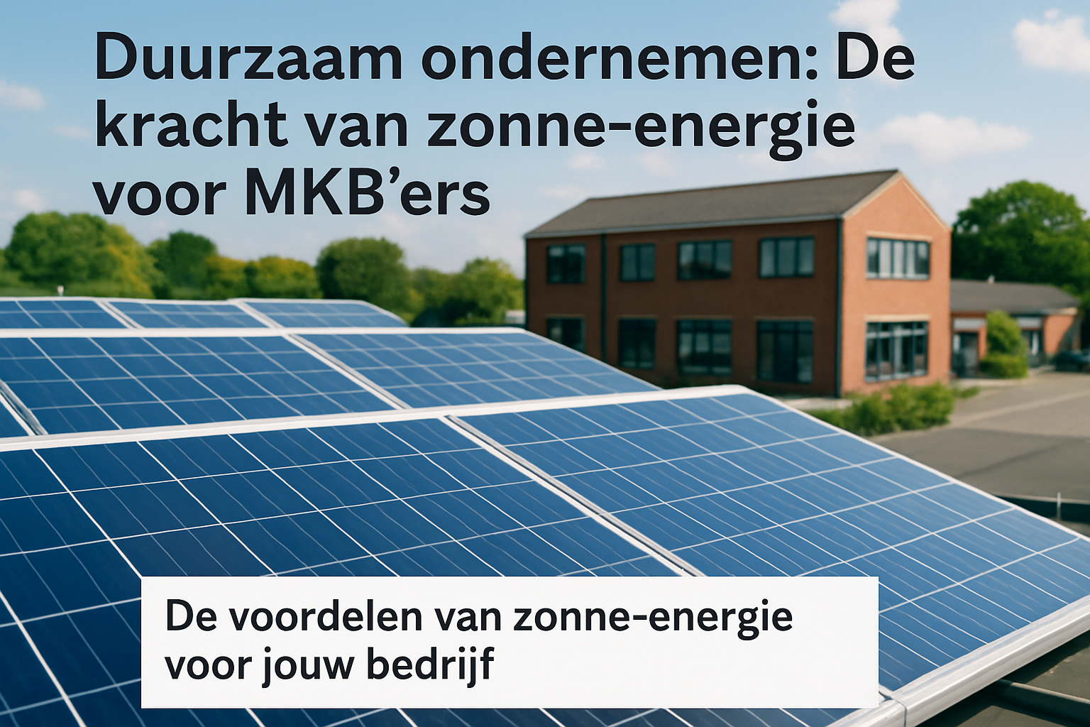 Duurzaam Ondernemen: De Kracht van Zonne-energie voor MKB'ers