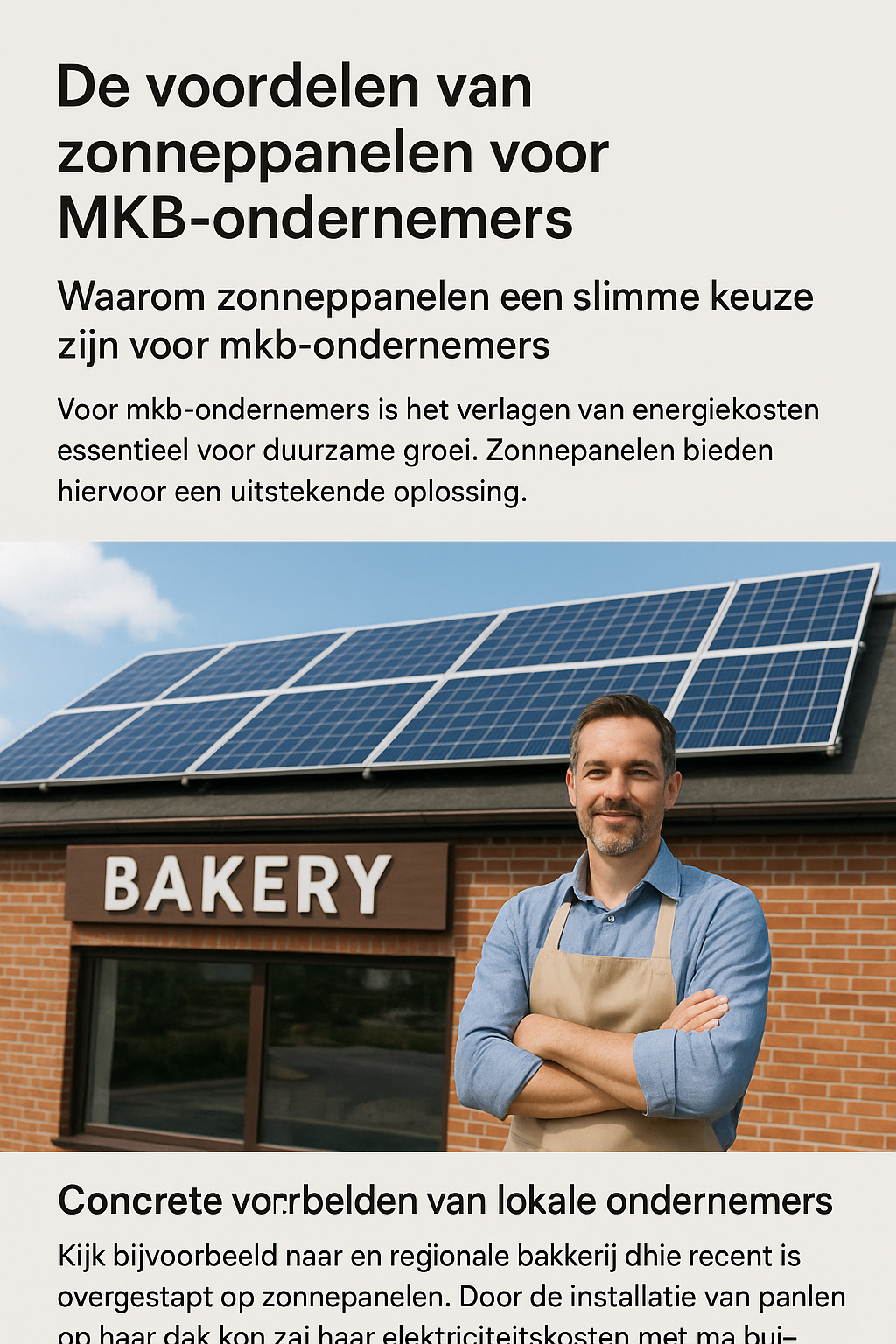 De voordelen van zonnepanelen voor MKB-ondernemers