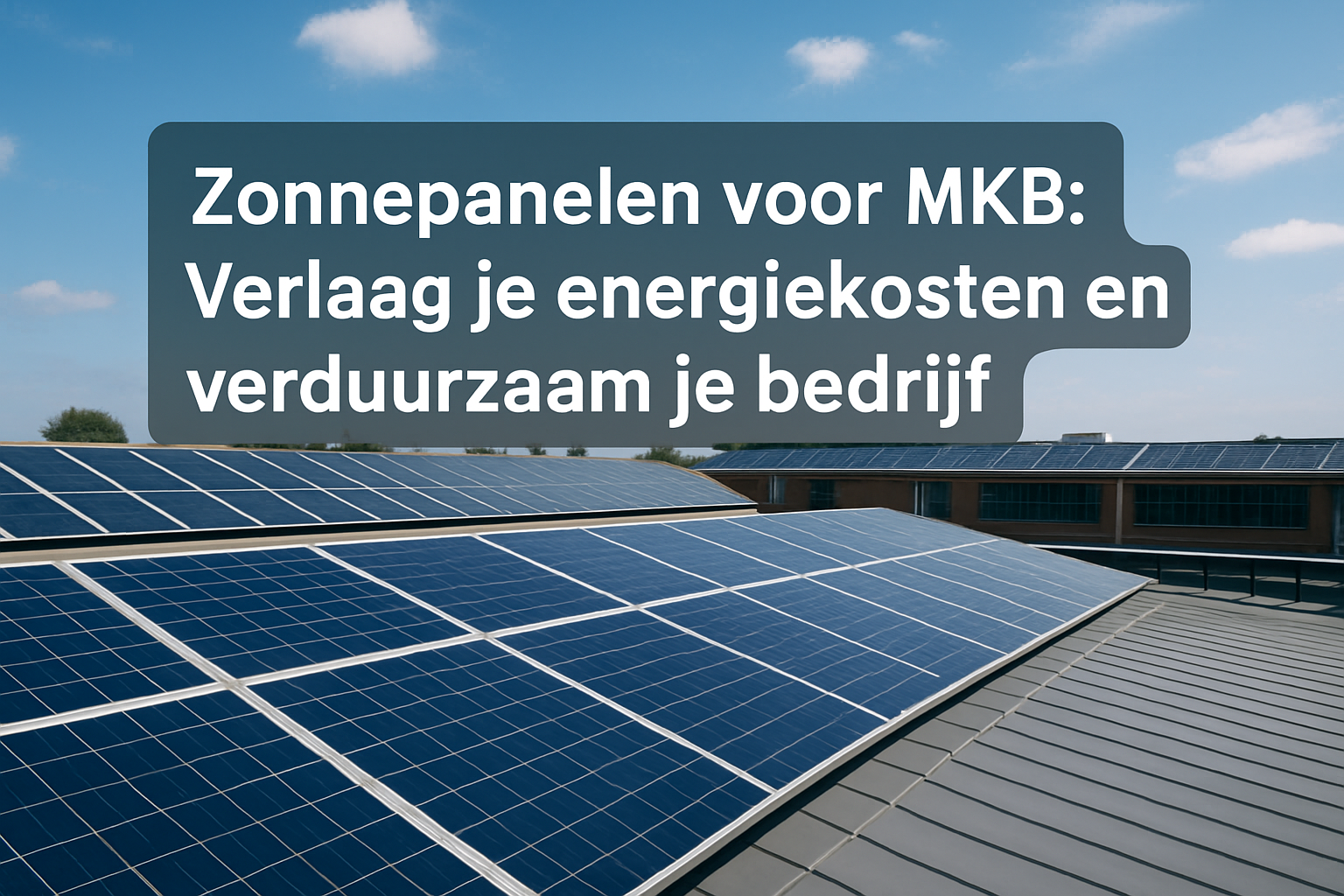 Zonnepanelen voor MKB: Verlaag je Energiekosten en Verduurzaam Je Bedrijf