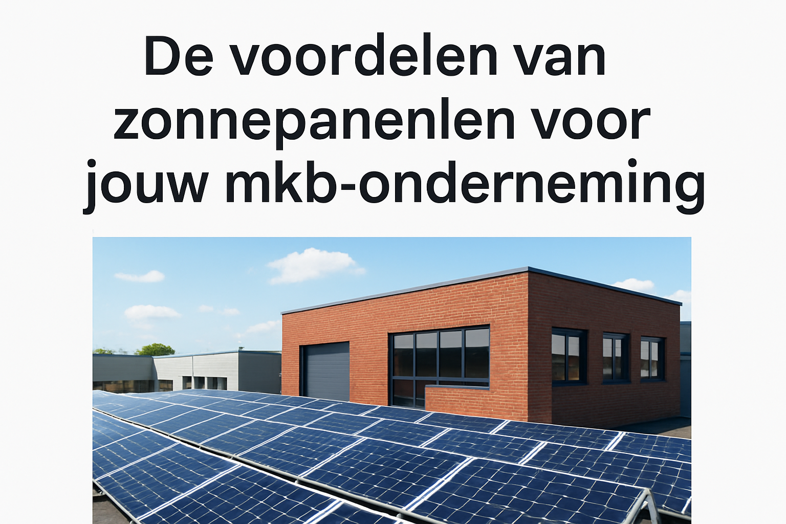 De voordelen van zonnepanelen voor jouw mkb-onderneming