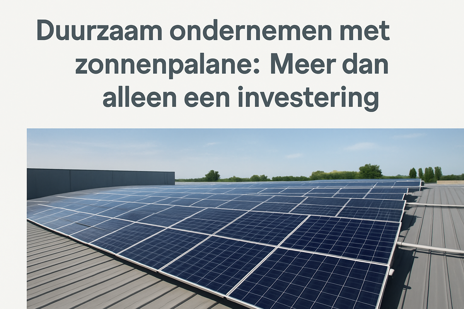 Duurzaam ondernemen met zonnepanelen: Meer dan alleen een investering