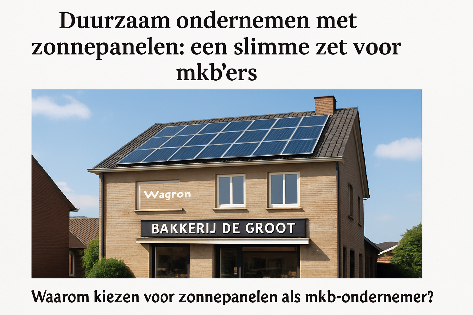 Duurzaam ondernemen met zonnepanelen: een slimme zet voor mkb'ers