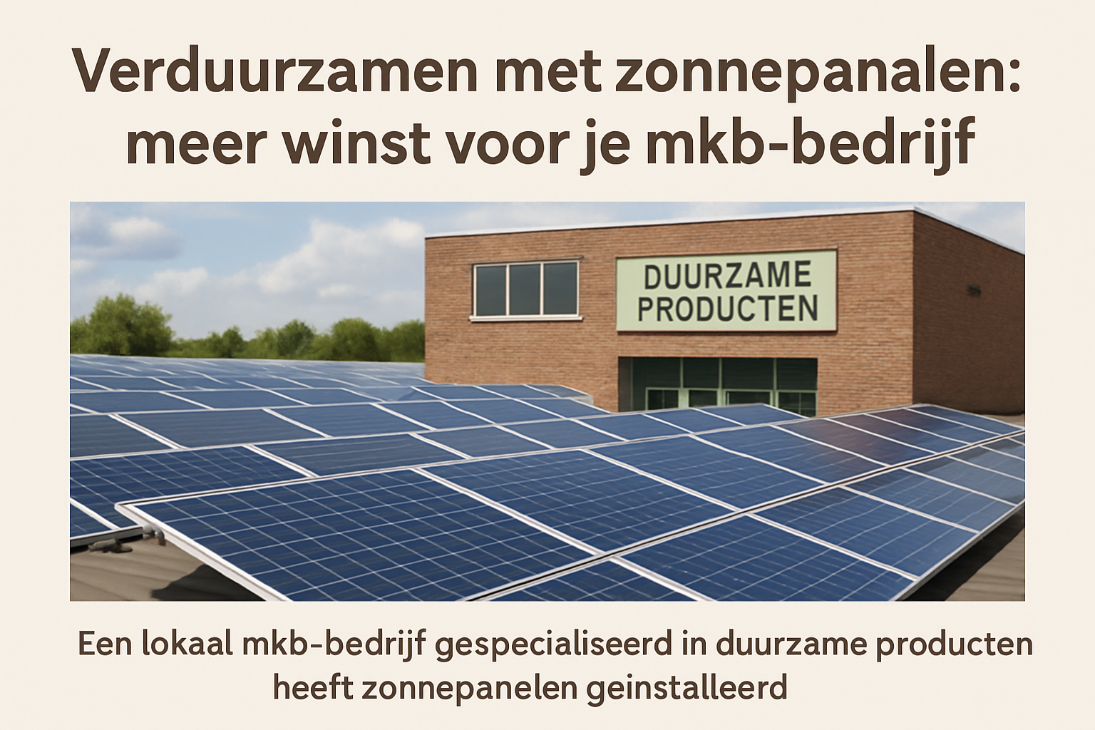 Verduurzamen met zonnepanelen: meer winst voor je mkb-bedrijf
