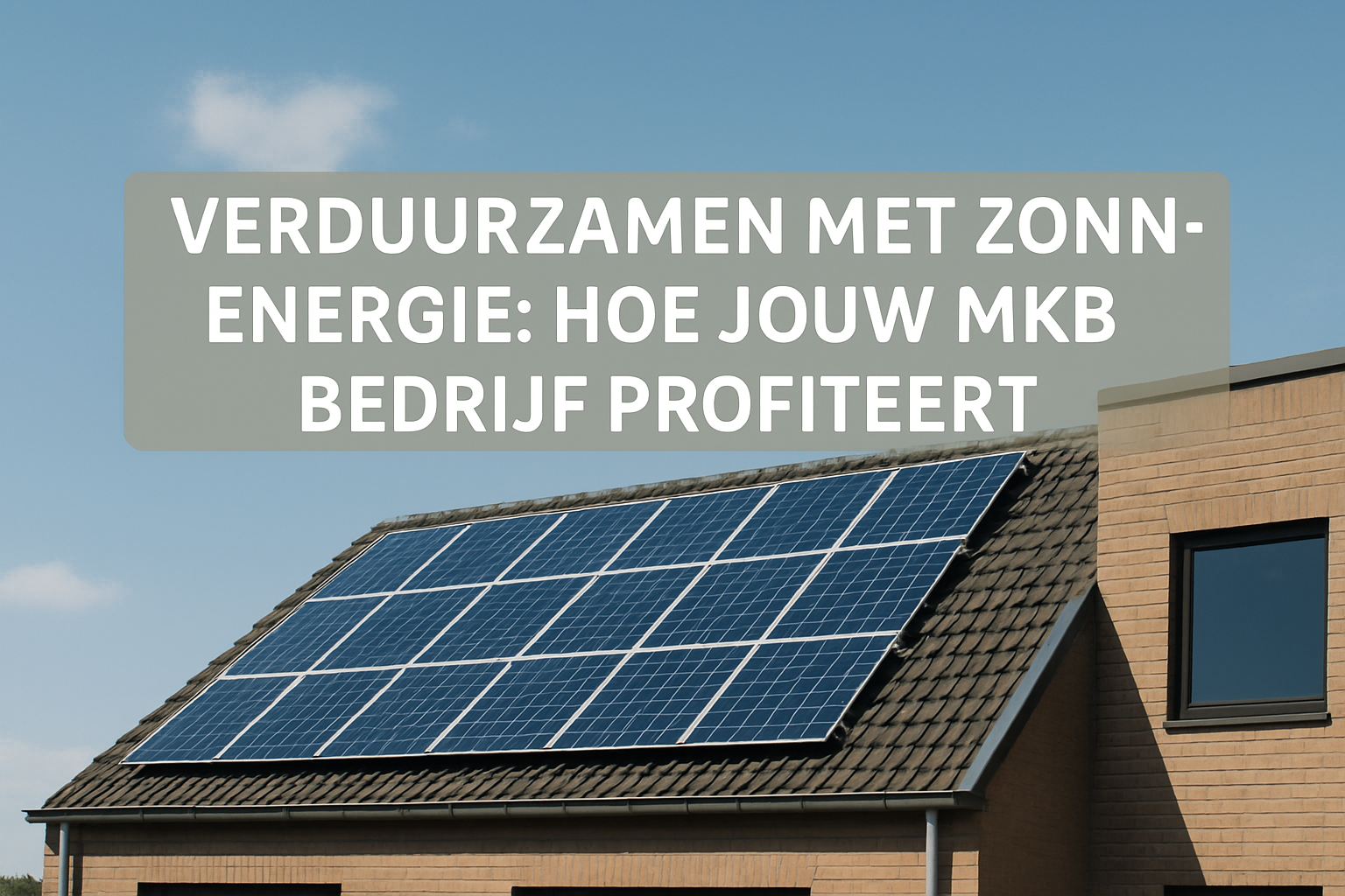 Verduurzamen met Zonne-energie: Hoe Jouw MKB Bedrijf Profiteert