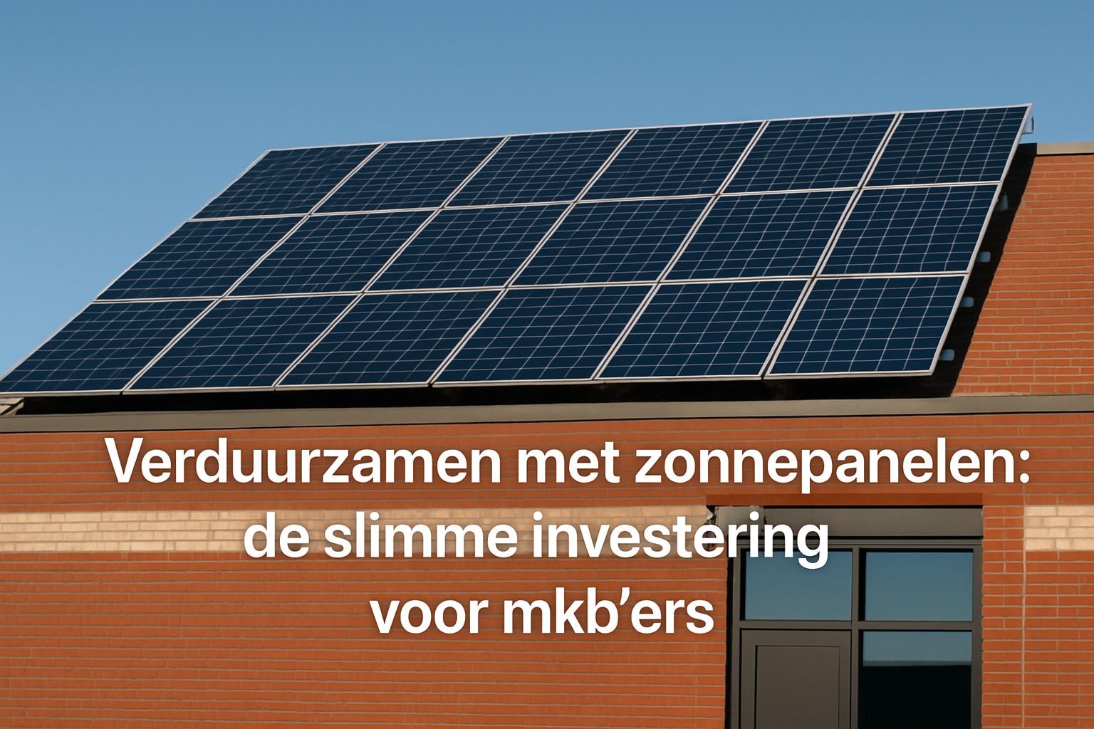 Verduurzamen met zonnepanelen: de slimme investering voor mkb'ers