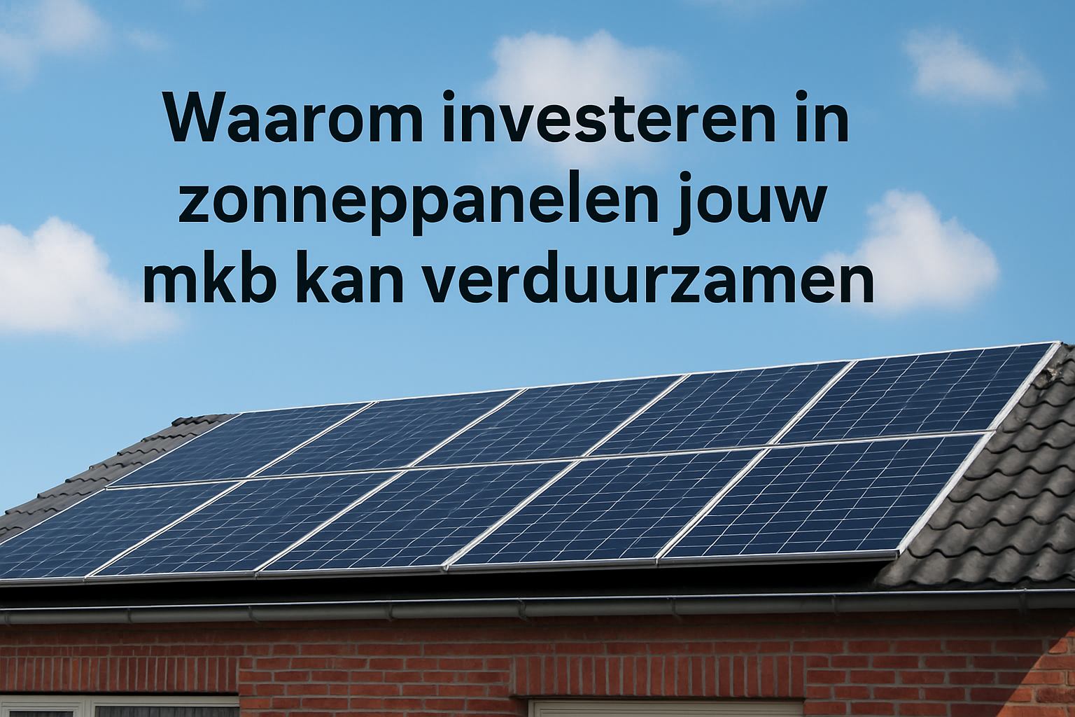 Waarom investeren in zonnepanelen jouw mkb kan verduurzamen