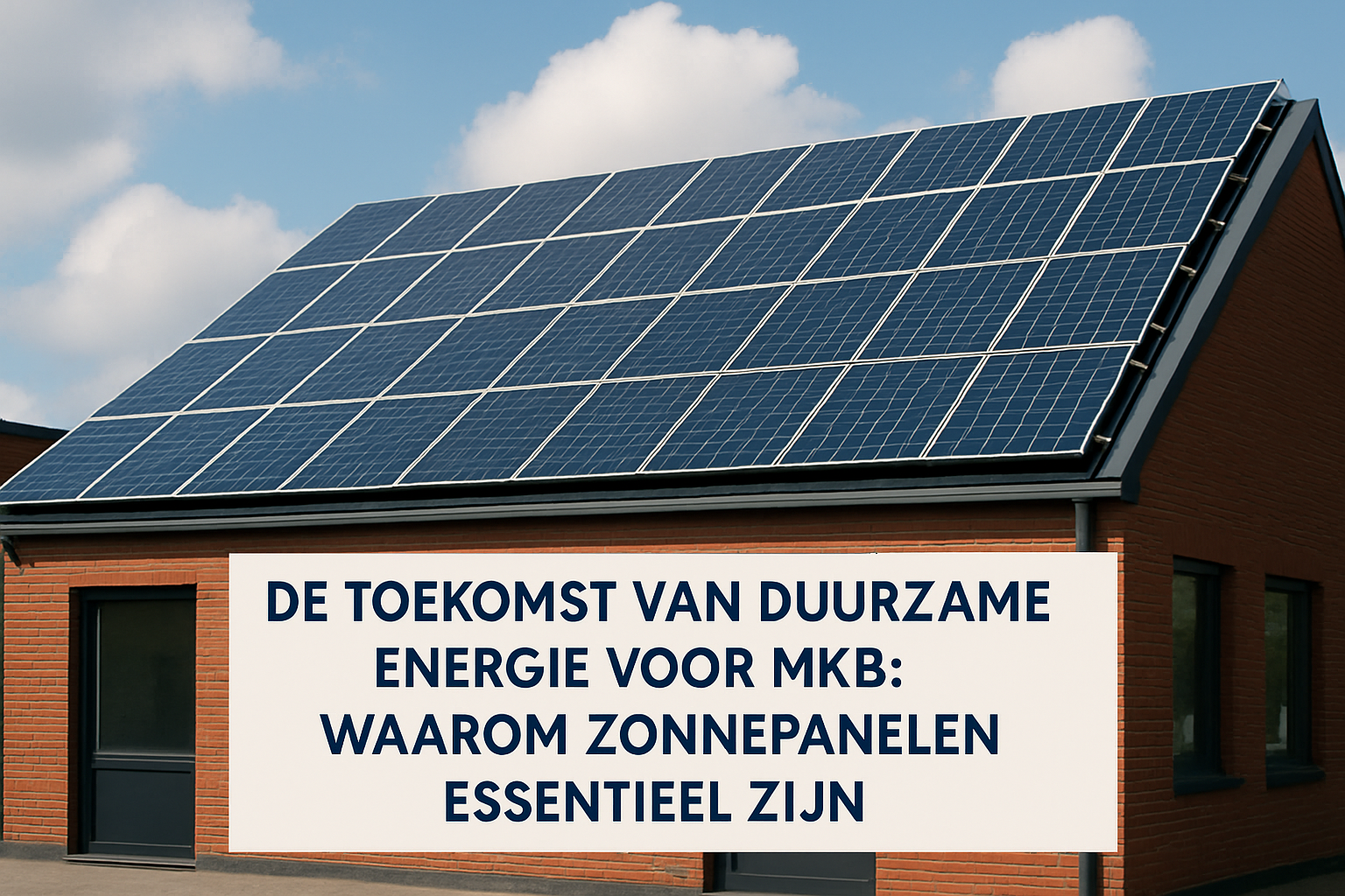 De Toekomst van Duurzame Energie voor MKB: Waarom Zonnepanelen Essentieel zijn