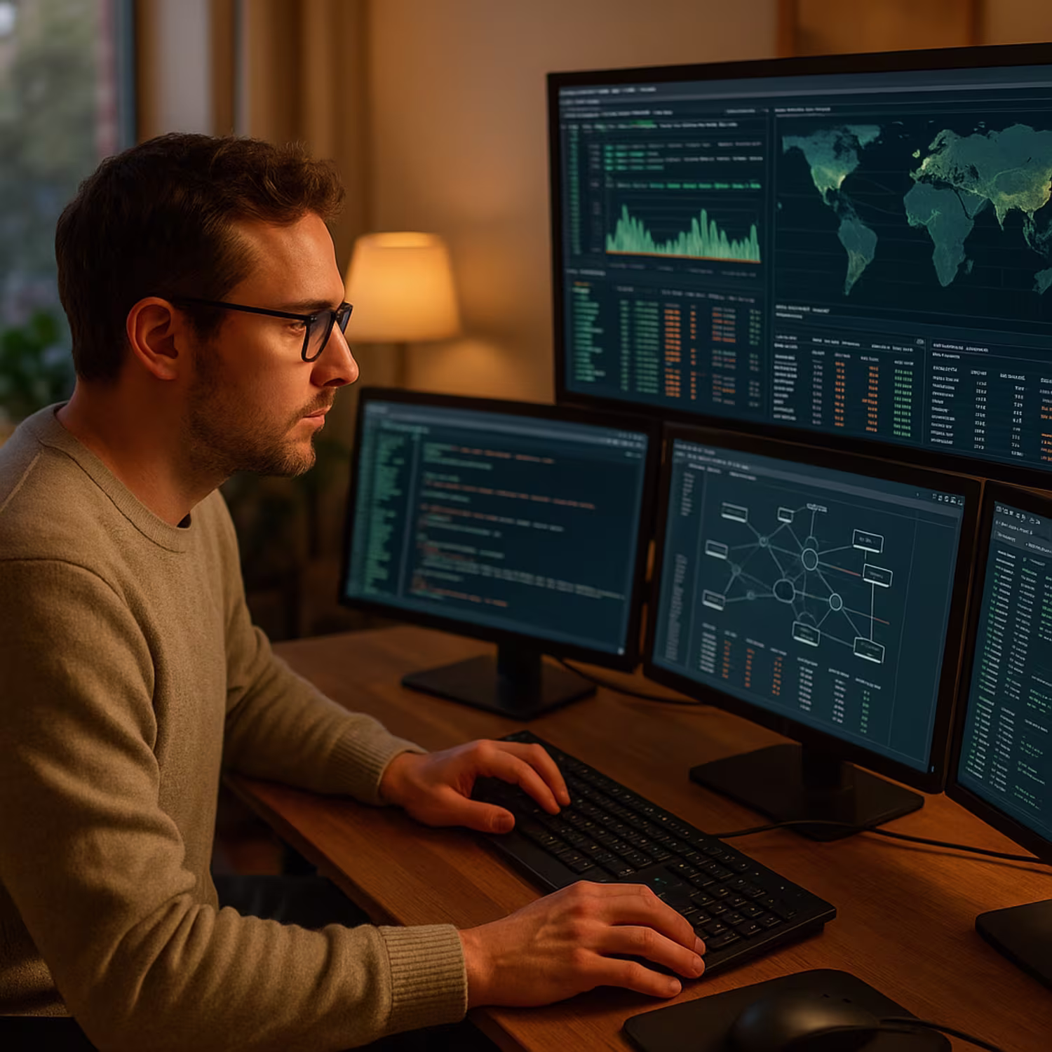 Engineer using best network monitoring tools