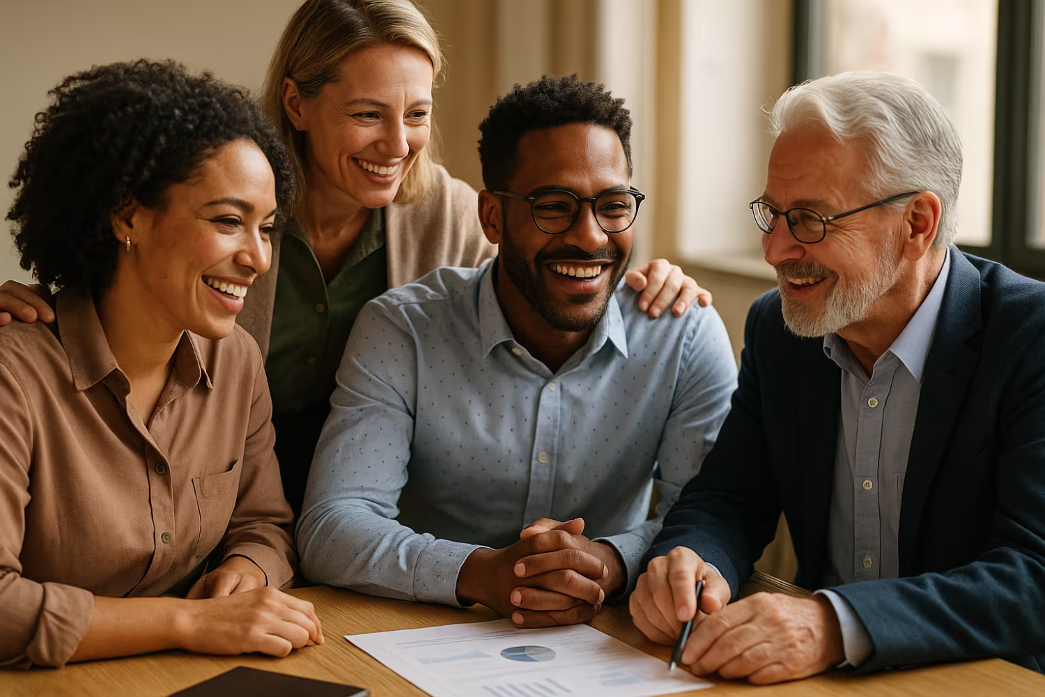 Diverse professionals discussing digital transformation strategy