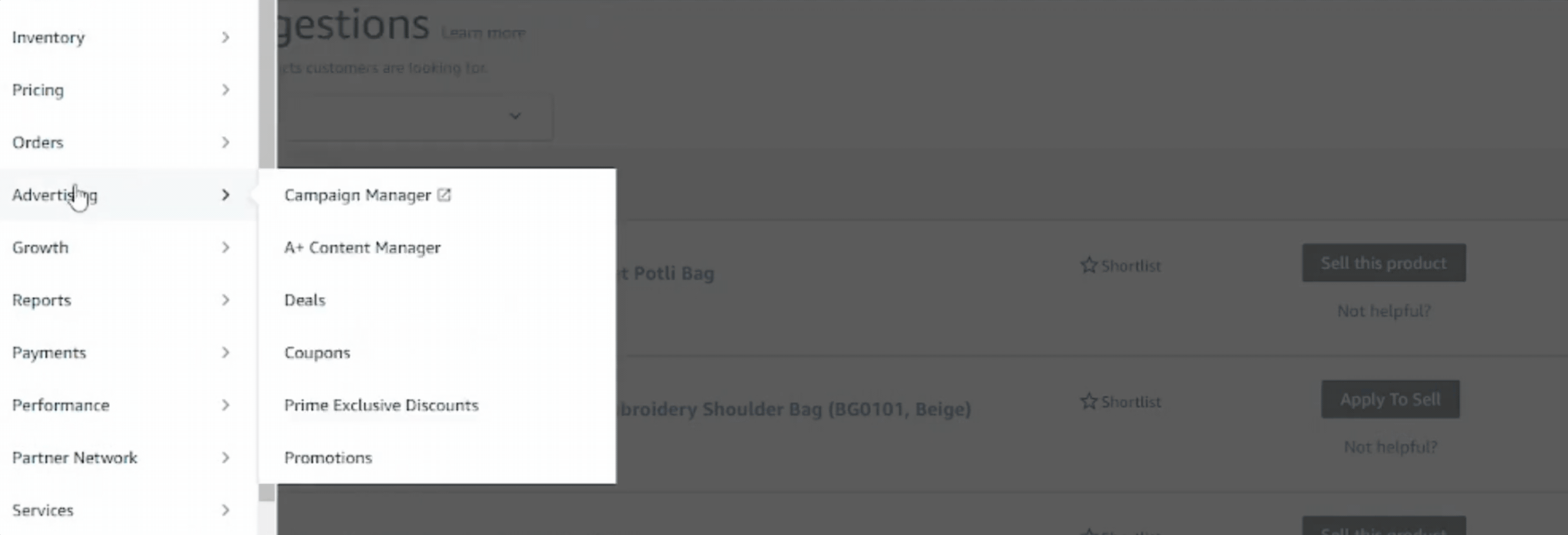 A GIF showing from where to add coupon code in amazon seller central