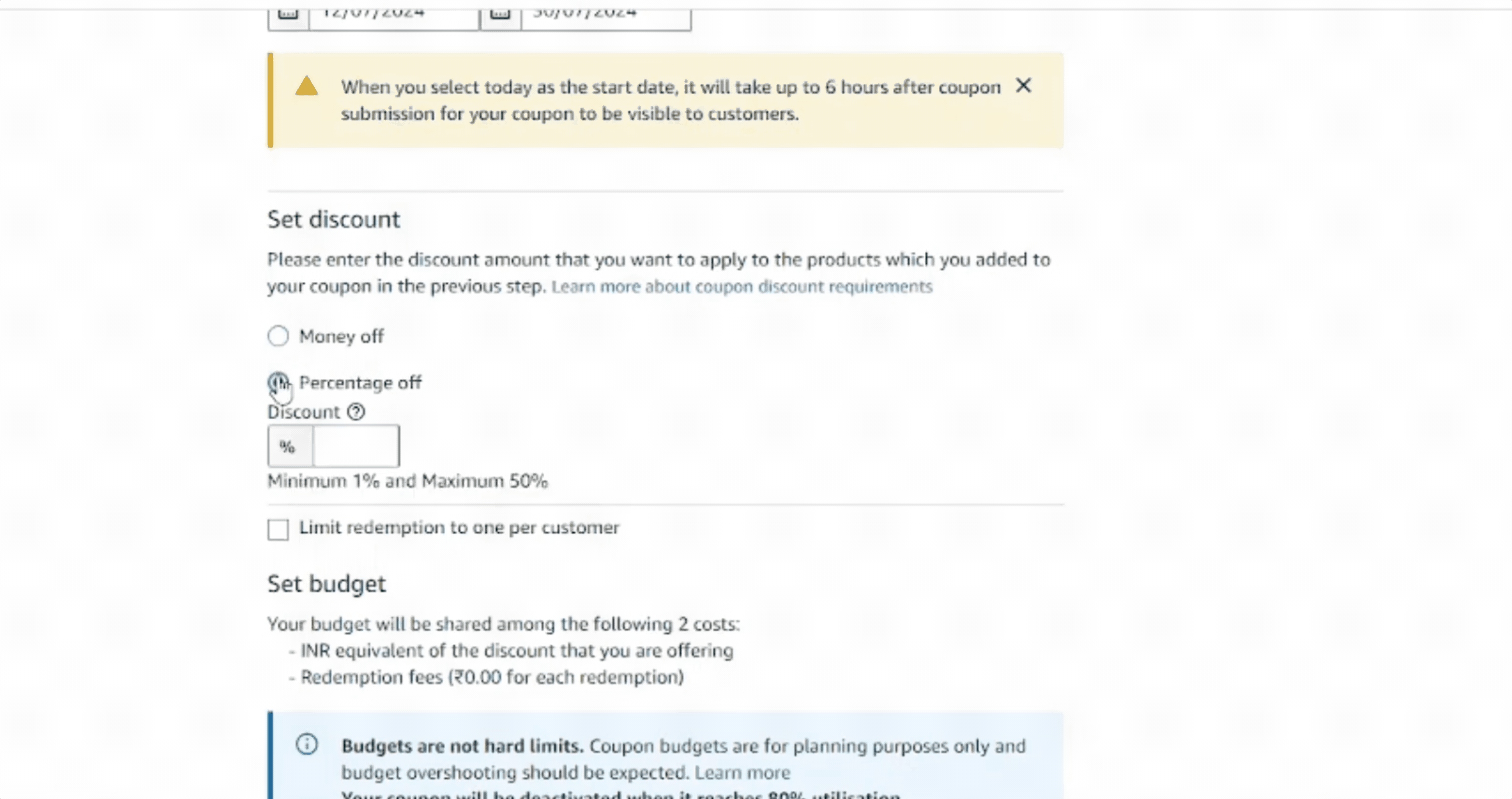 How to submit and wait for the coupon code