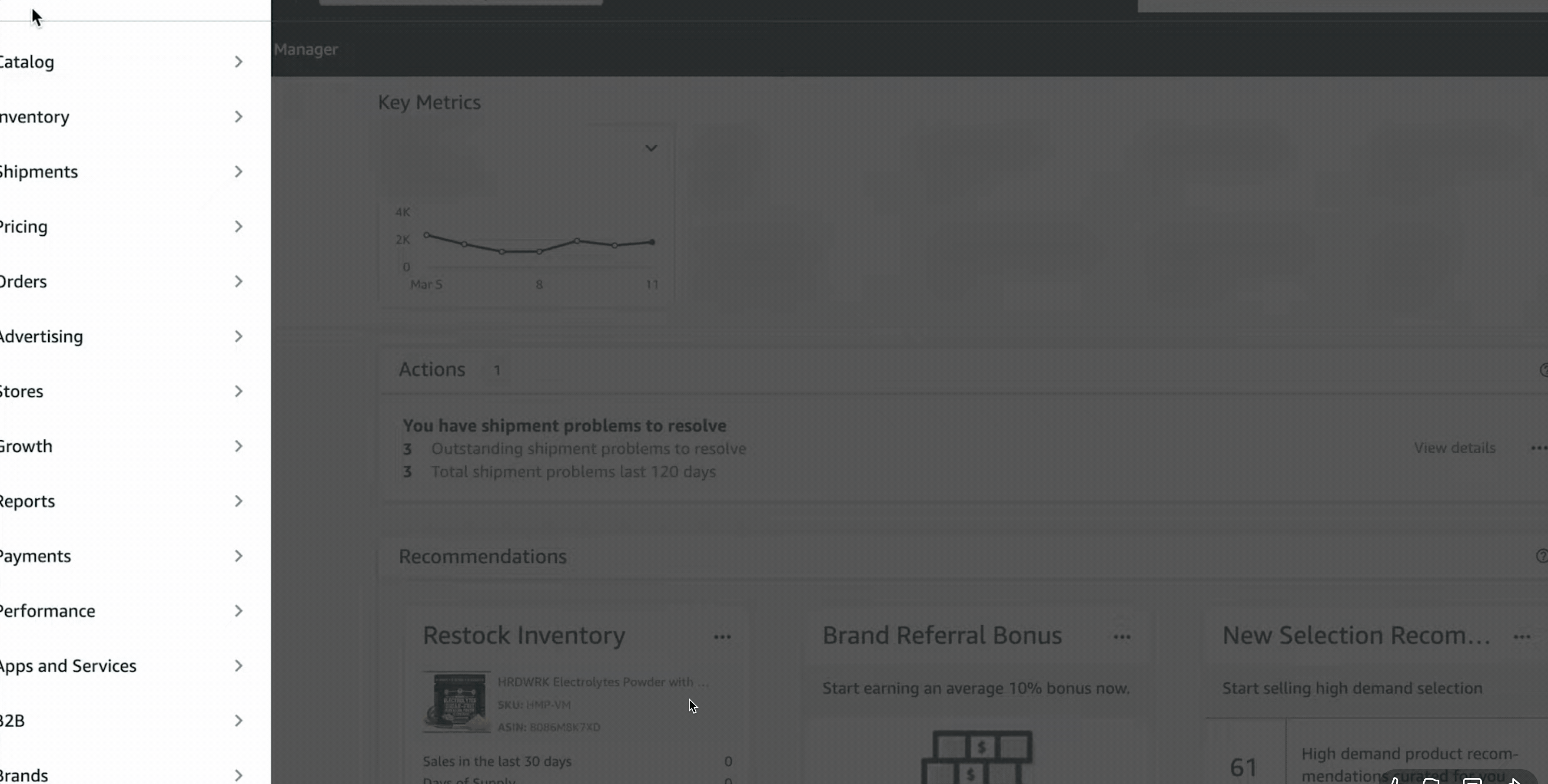 Gif showing how to Log in to Seller Central and open the Store builder.