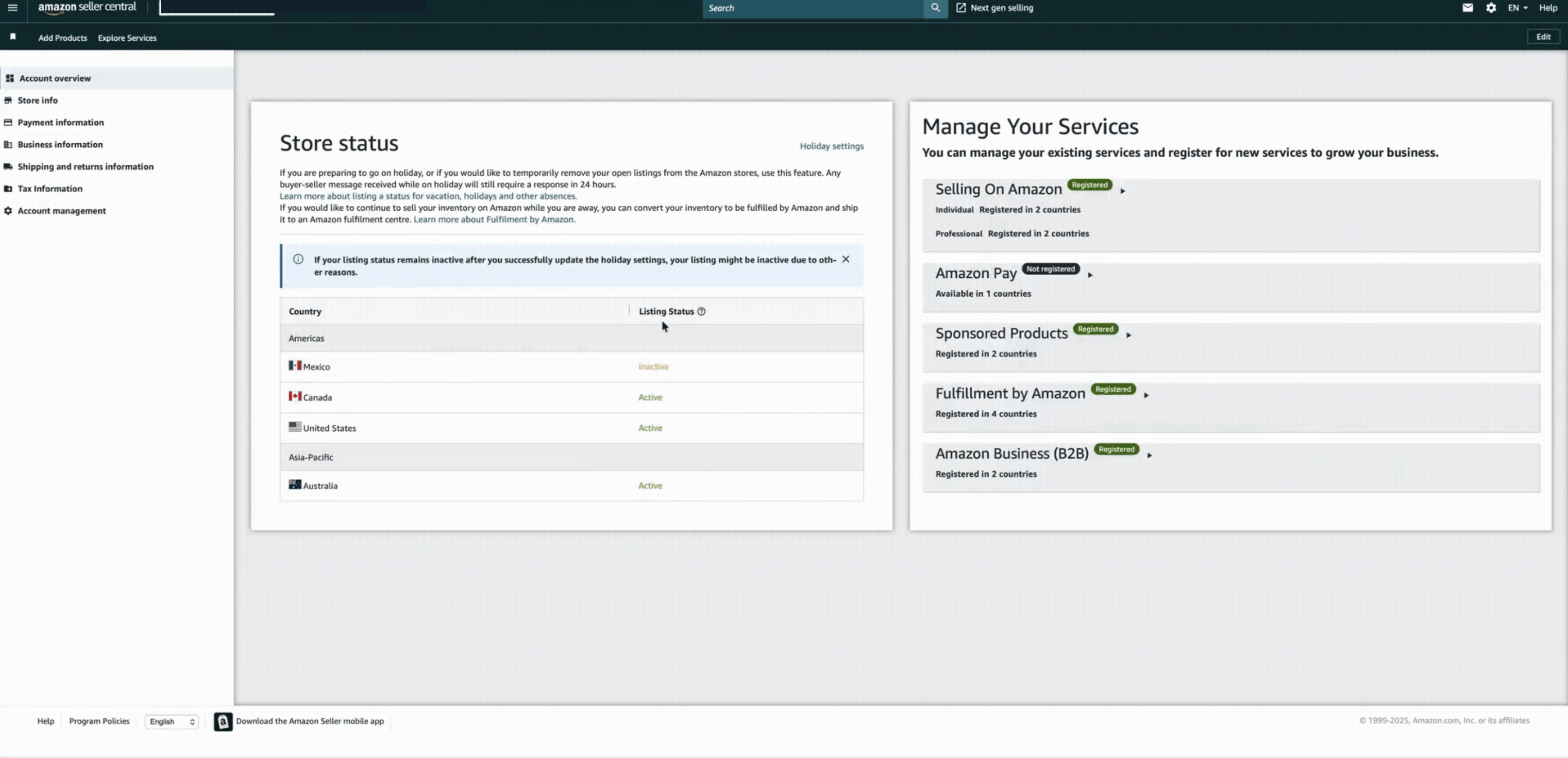 A GIF showing where to access the option to change Seller Plan on Amazonplans.