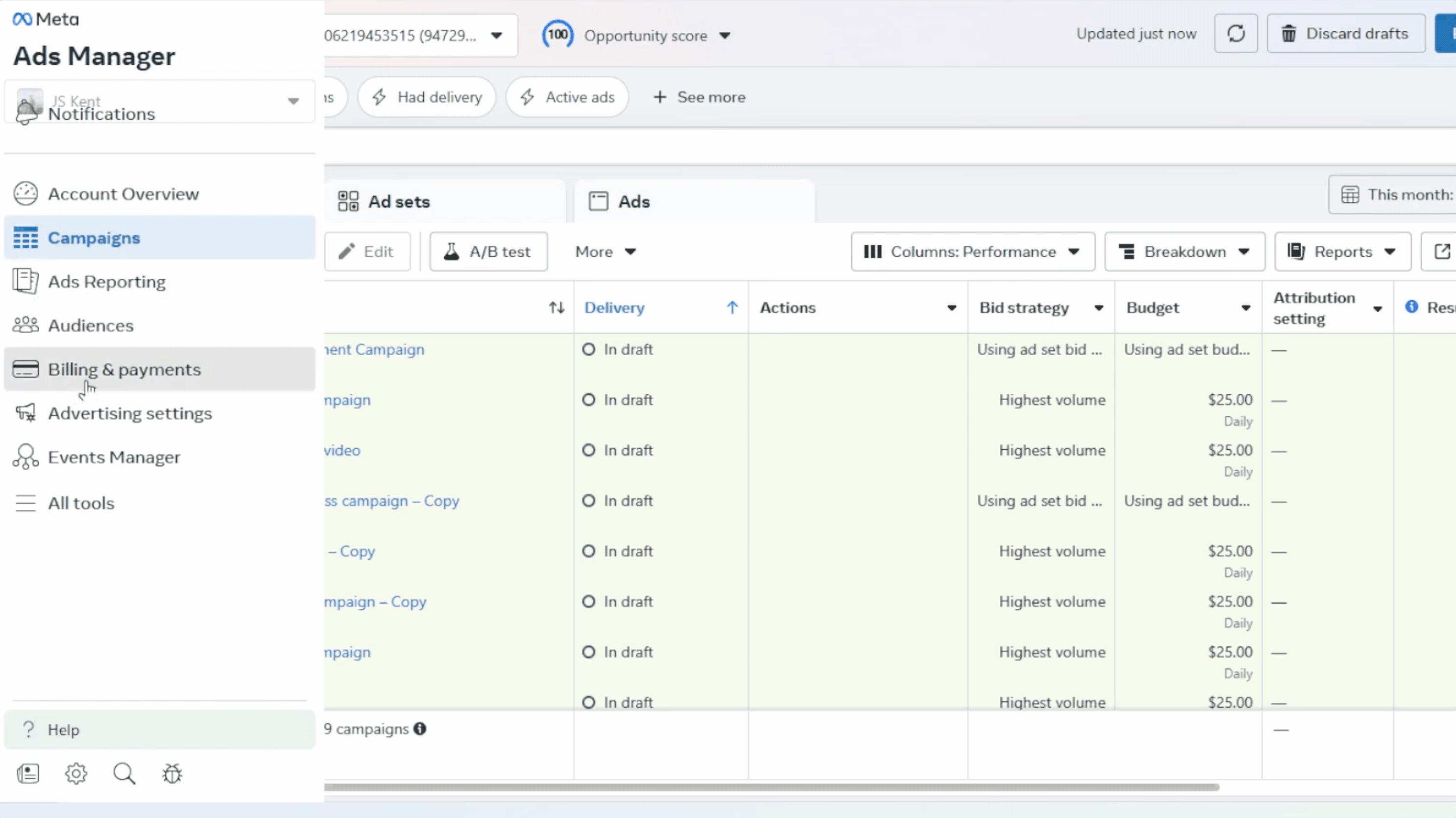 A GIF showing where to Add a Payment Method and Pay for Your First Facebook Ad on Meta ads Manager