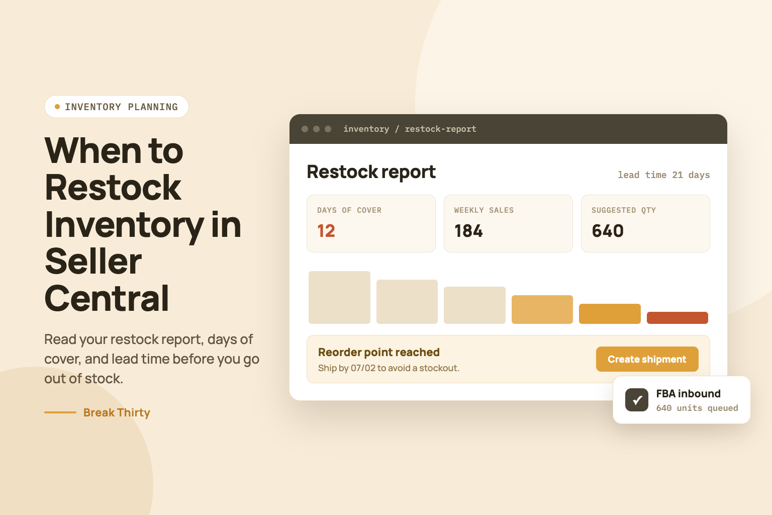 When to Restock Inventory in Amazon Seller Central?