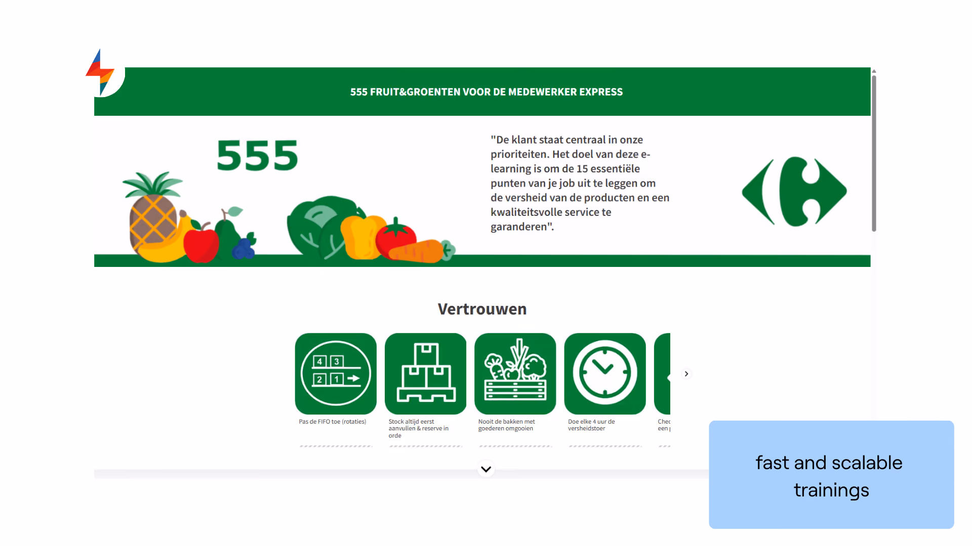 Carrefour training rolled out fast and at scale