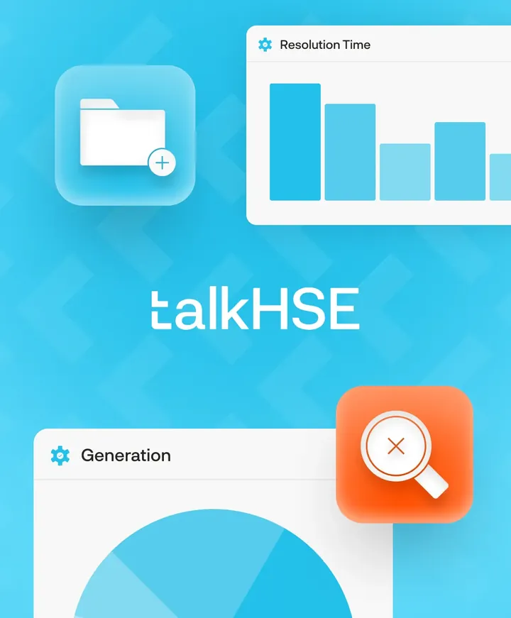 talkHSE logo over screens from the platform