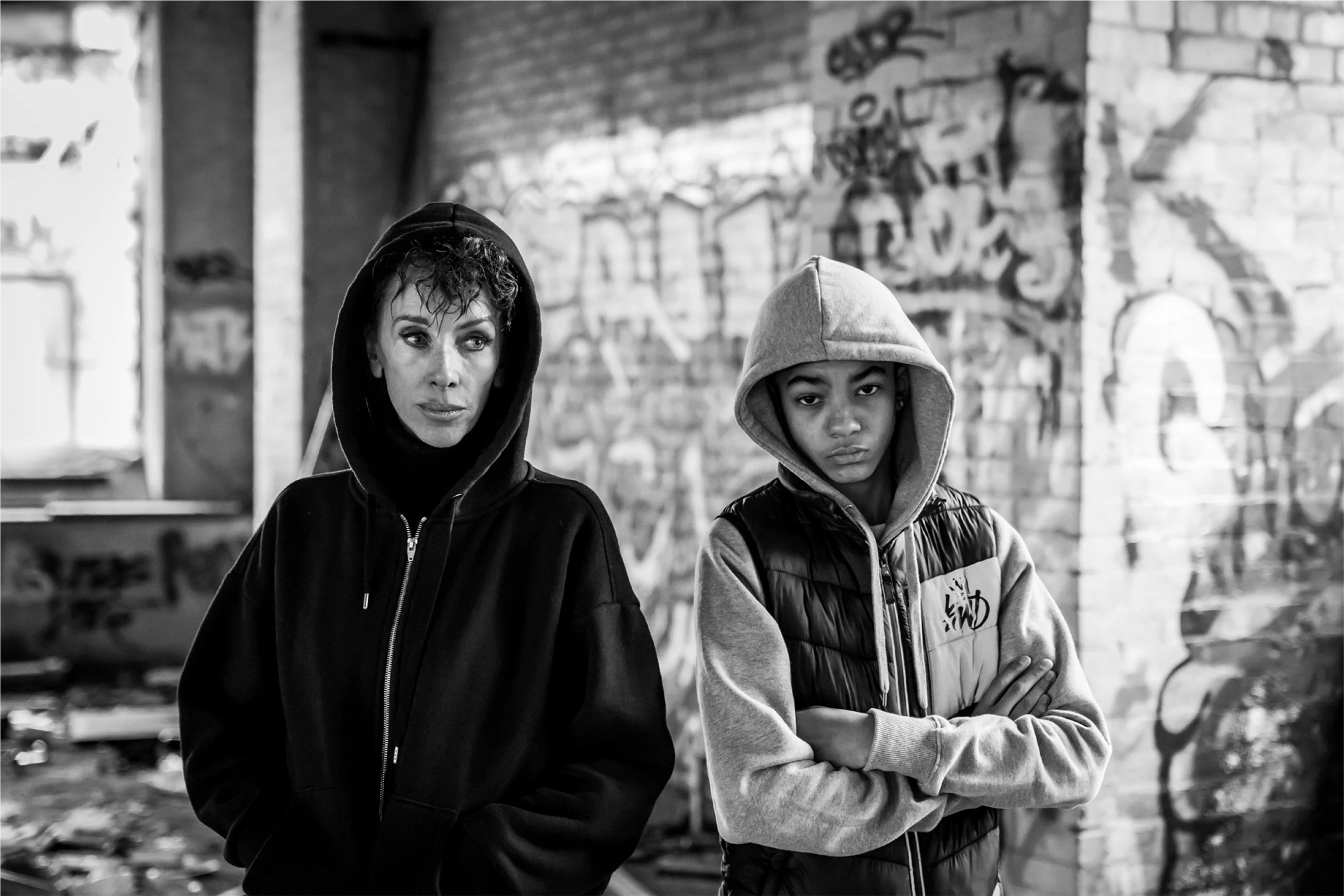 Porttraitfoto von der Autorin Sibylle Berg und T.Roadz , fotografiert von Alex Bunge