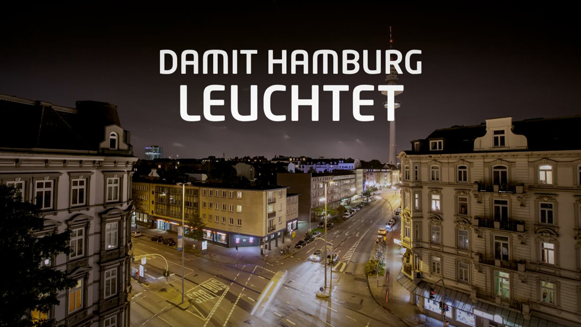 Blick über Hamburg von einem Freileitungsmast im Imagefilm für Stromnetz Hamburg
