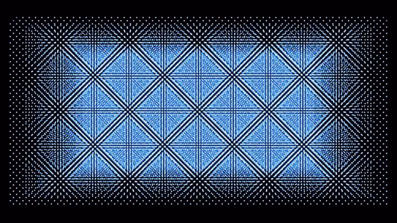 Abstrakte LED-Gitter-Visualisierung für Die Zauberflöte