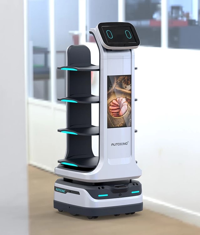 EF Robotics: exklusiver Distributor von AutoXing. Mars ist einer der neuen Roboter von AutoXing. Mars hat einen großen Werbebildschirm.