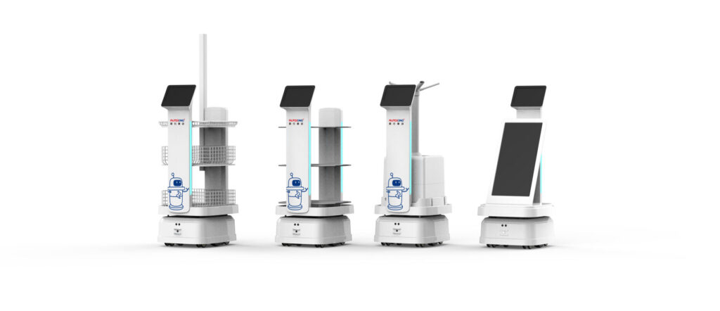 EF Robotics: exklusiver Distributor von AutoXing. Einer der neuen Roboter ist der Juno-Roboter. Juno ist auf dem Bild in vier verschiedenen Variationen zu sehen.
