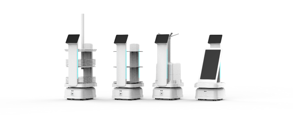 Smart Warehouse: Juno-Roboter ist auf diesem Bild in 4 verschiedenen Varianten zu sehen. 