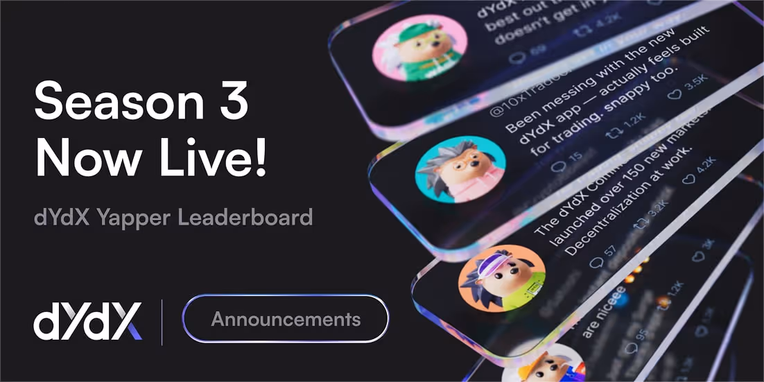 dYdX Yapper Leaderboard: Season 3 Is Live