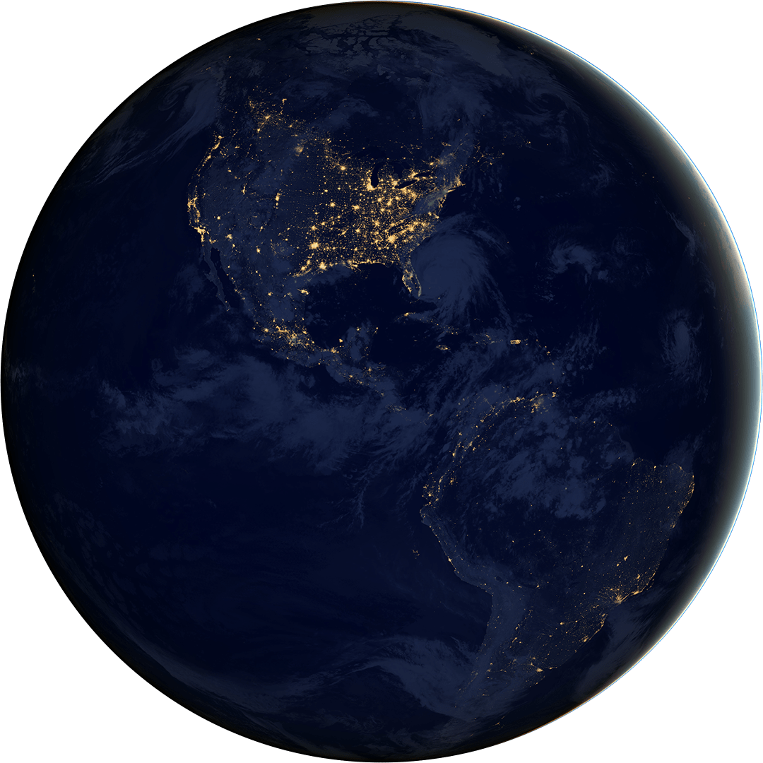 photo of planet earth, at night