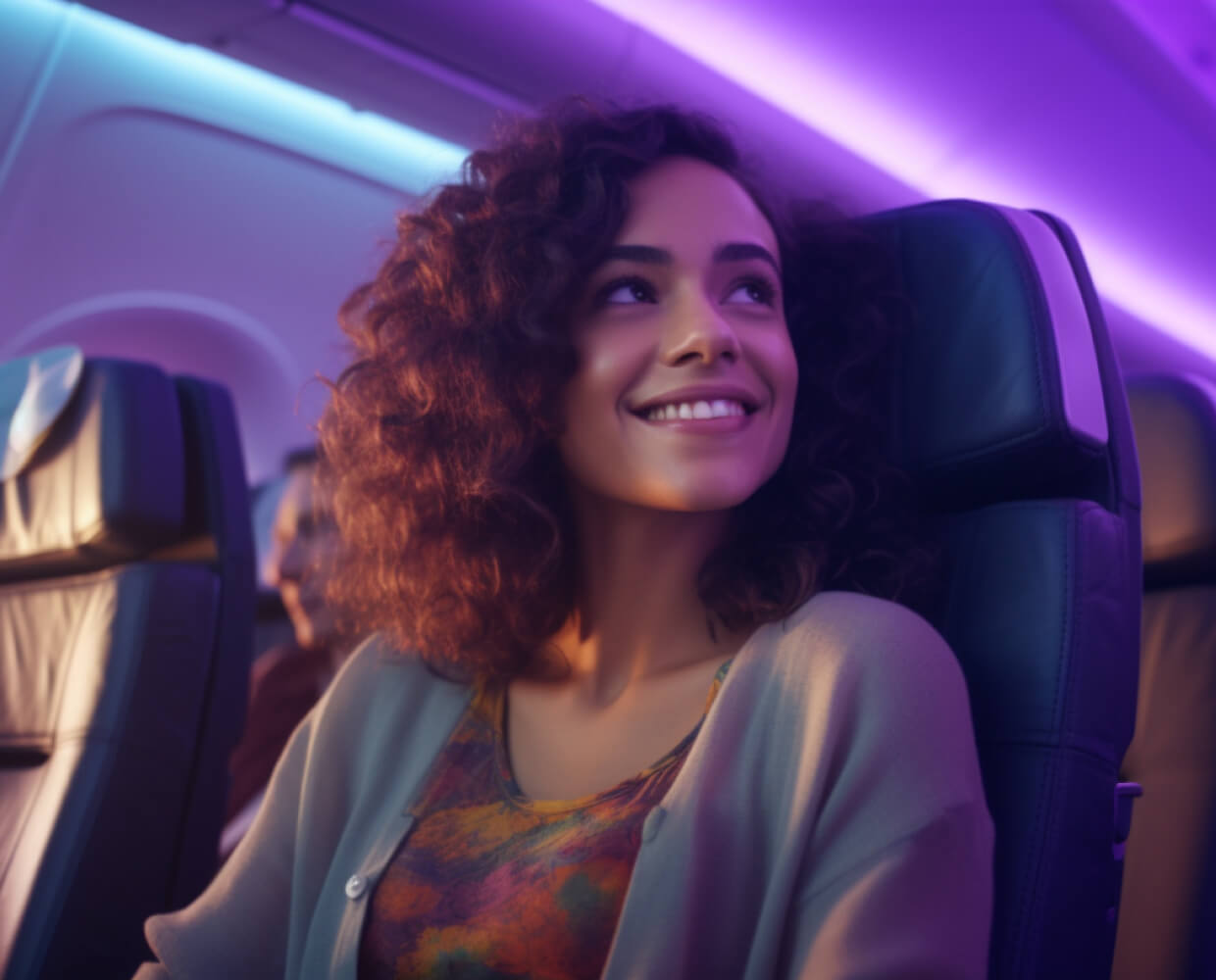 Passenger using a seatback screen